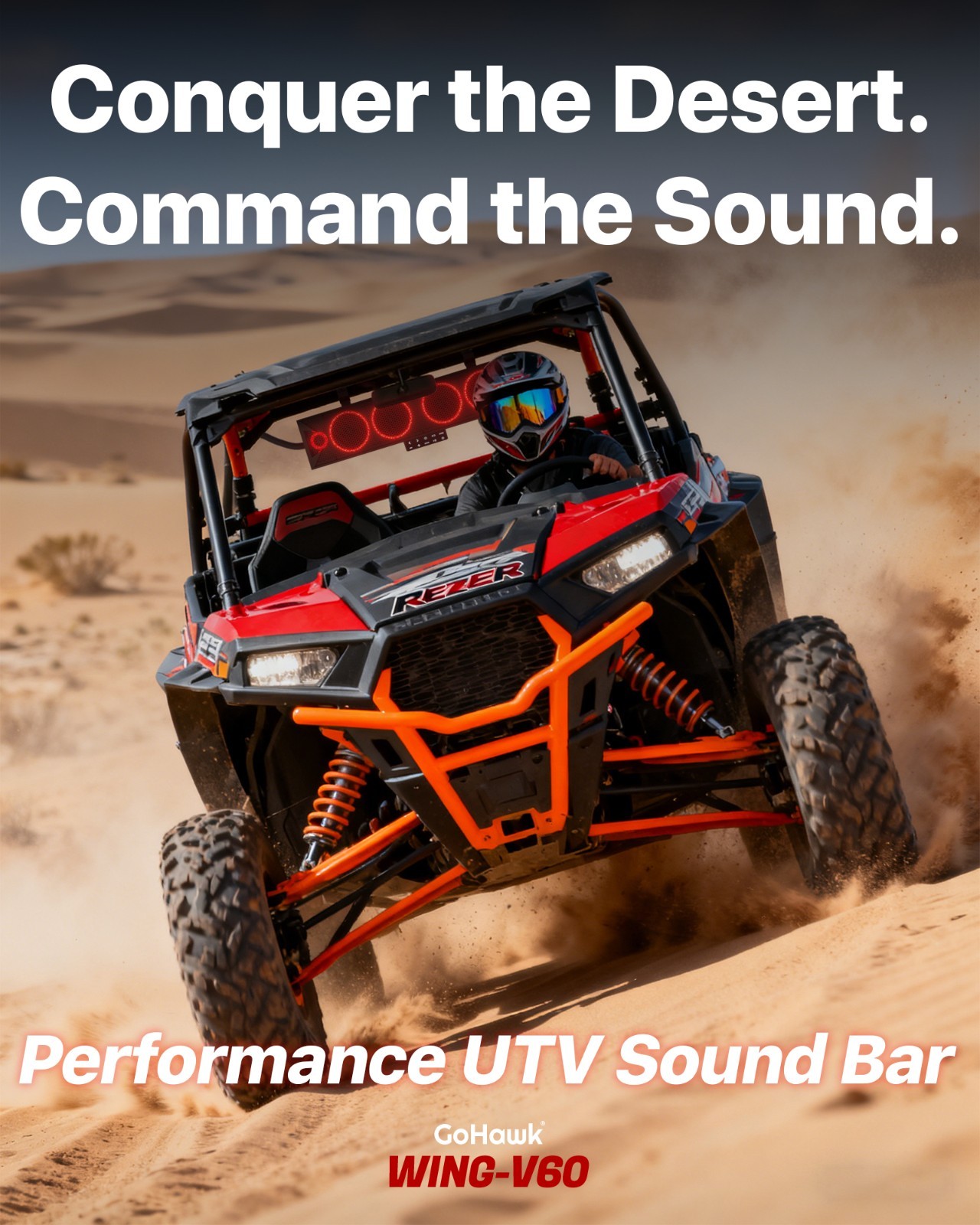 Waterproof Bluetooth UTV Sound bar Speakers RZR Polaris 500W Audio Radio System