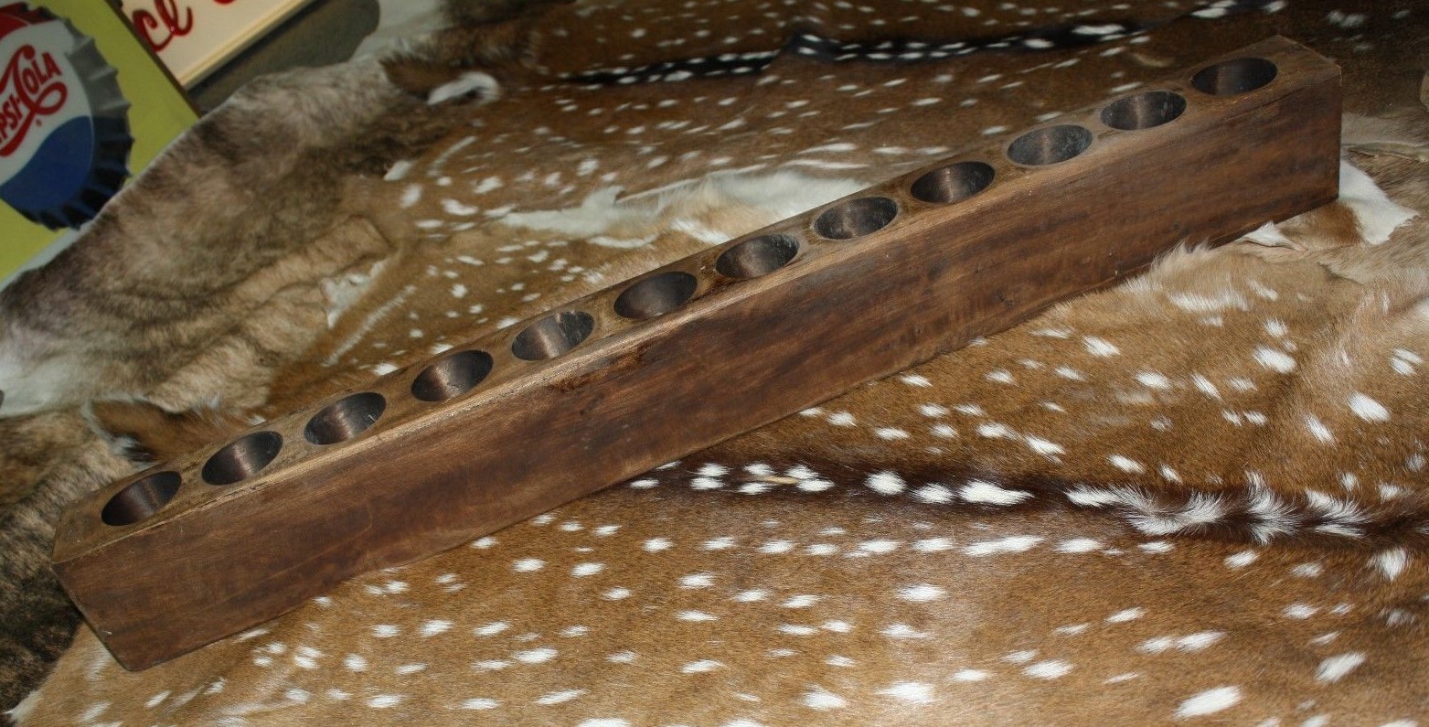 12 Hole Wooden Sugar Mold Wood Candle Holder Primitive Rustic Home Decor