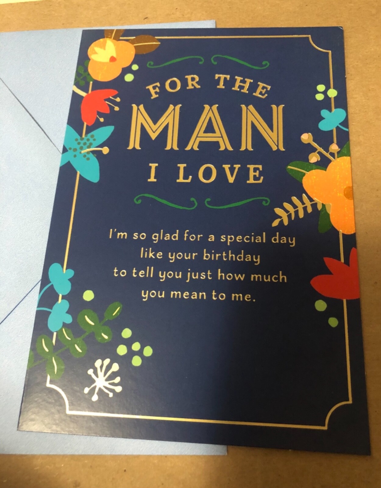 Happy Birthday For The Man I Love Husband Boyfriend Hallmark 5x7” Greeting Card