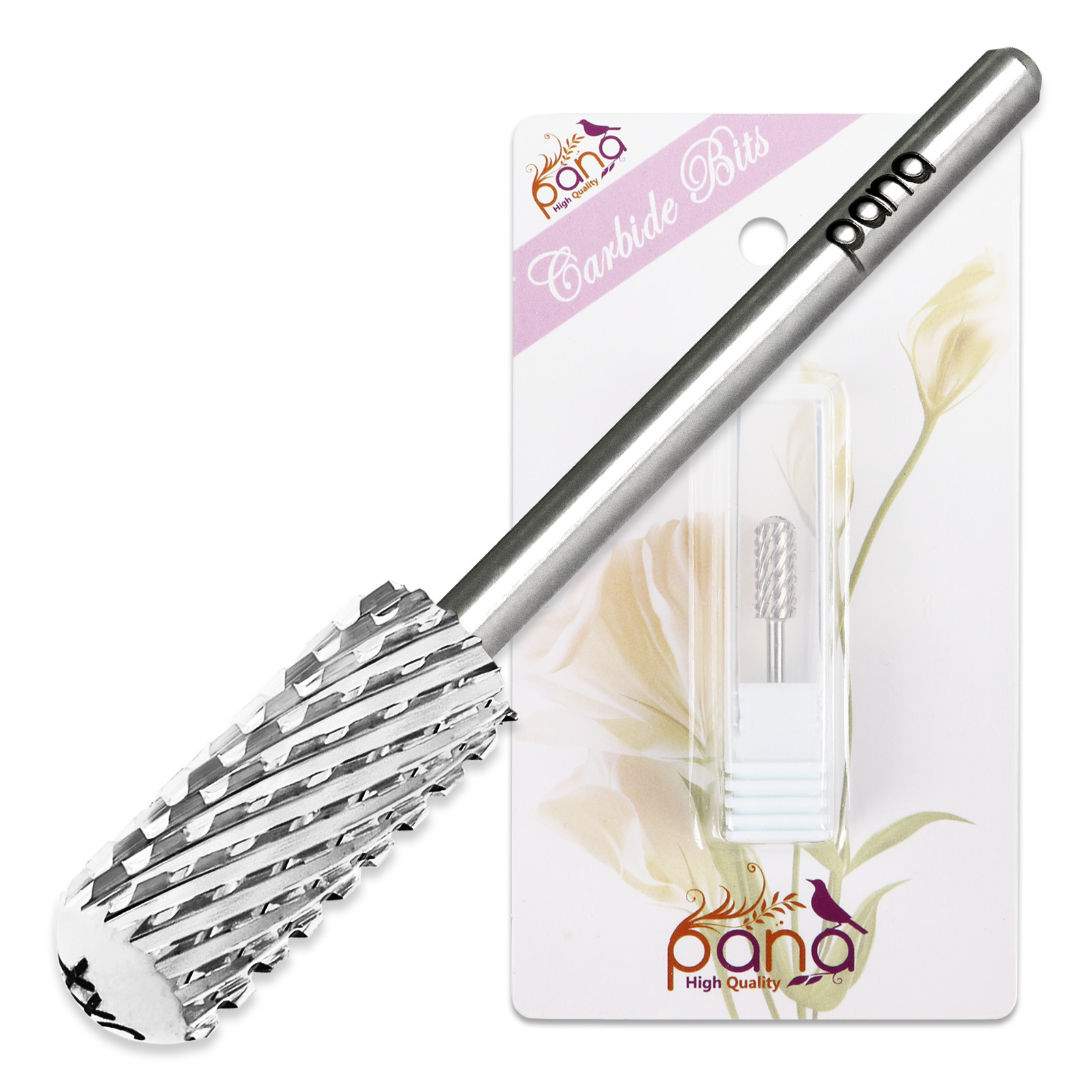 PANA 3/32" Shank Size - Silver Small Barrel Smooth Top Nail Carbide Bit (2XC)