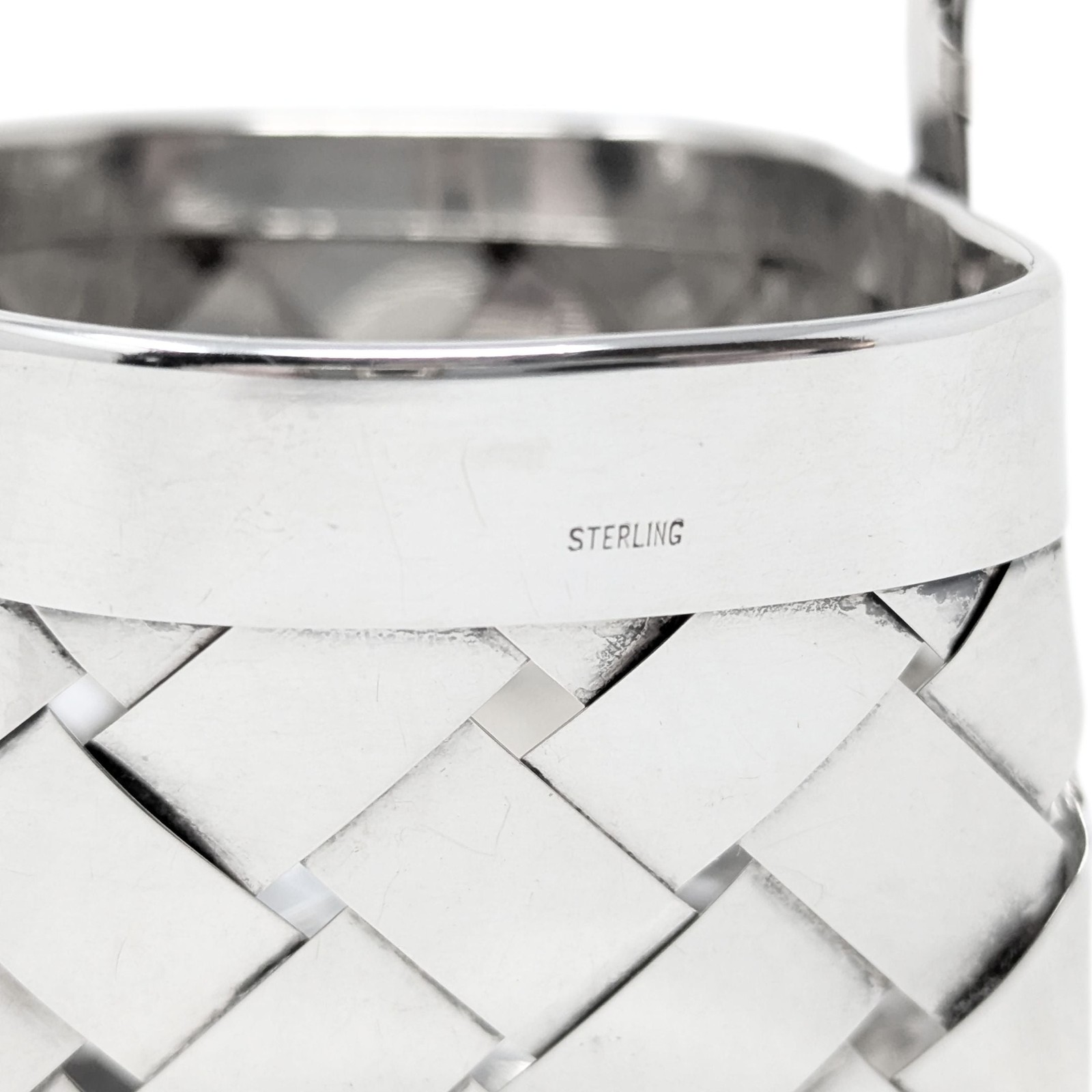 Vintage Sterling Handmade Woven 3” Basket