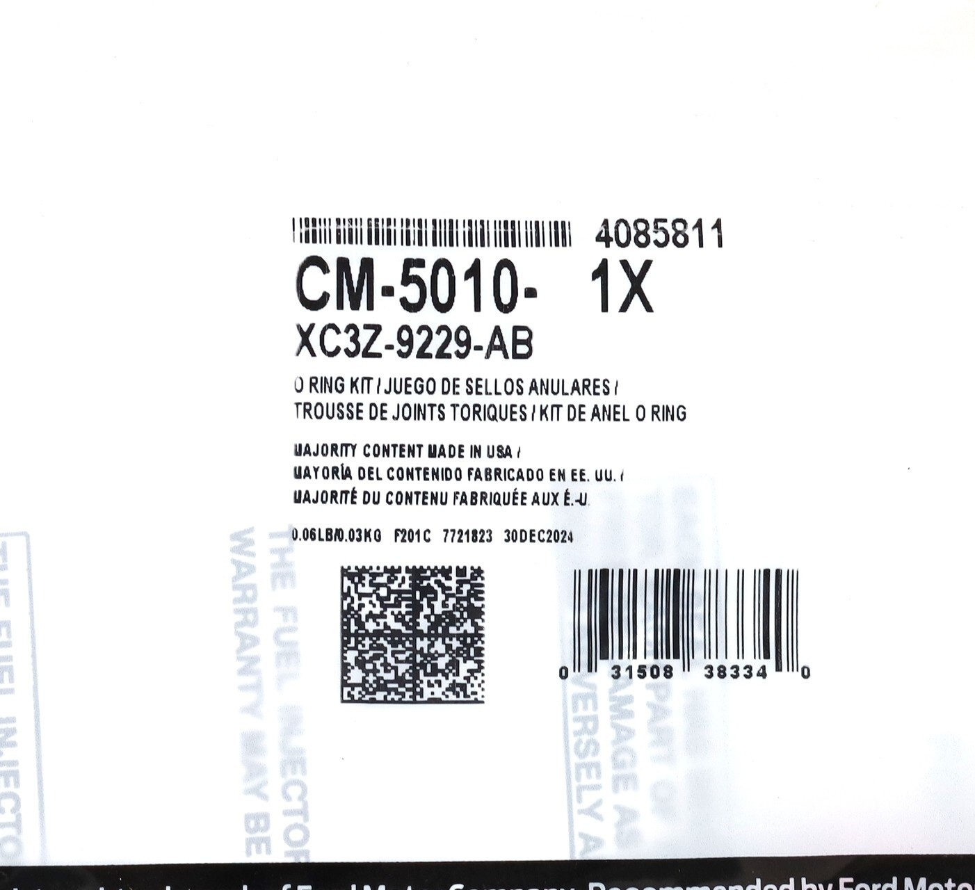 Motorcraft CM-5010 Injector O-Rings Full Set 94–03 7.3L Powerstroke XC3Z-9229-AB