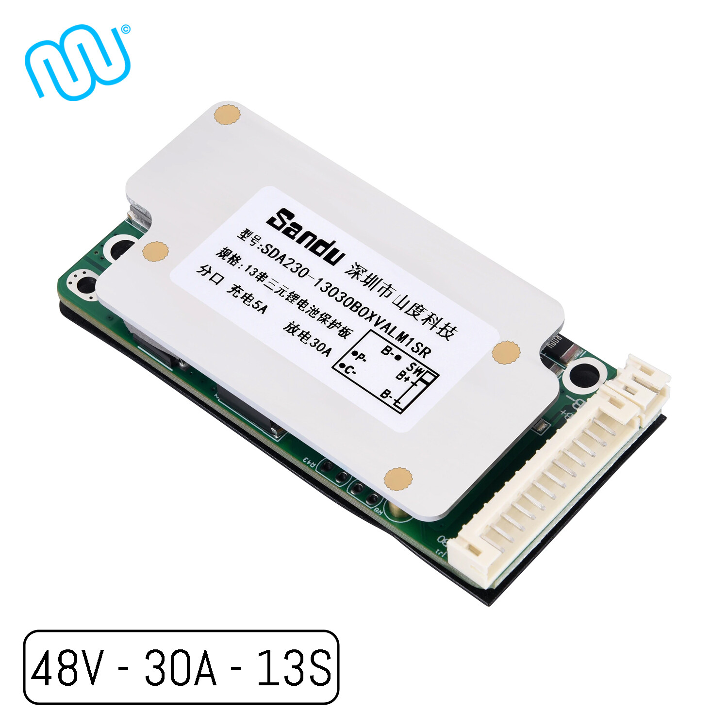 windmile BMS for e-bike batteries, 36V 48V, 30A, 10S 13S, battery management system