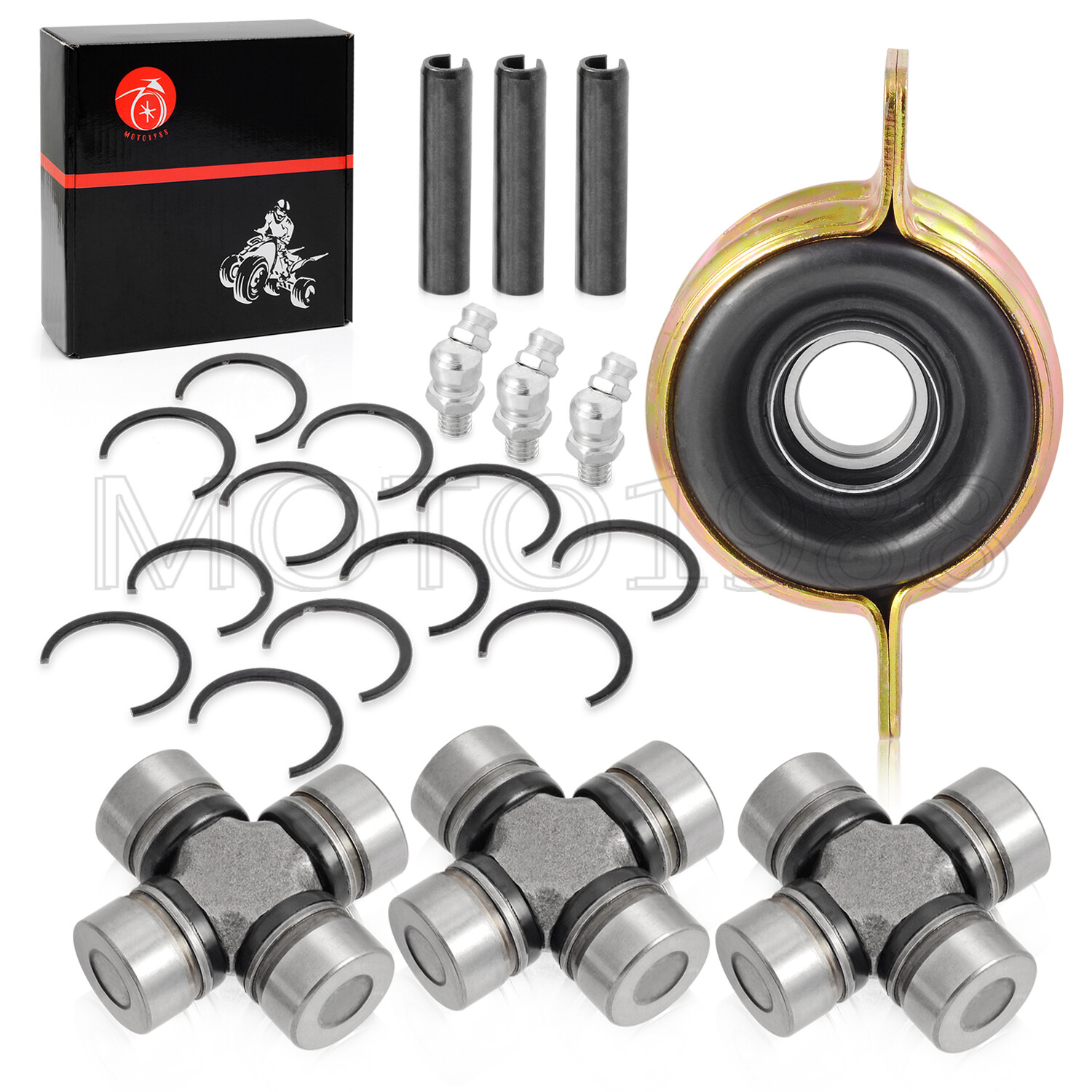 Front Rear Prop Shaft Bearing Carrier & U-joint For Polaris RZR S 4 900 1000 XP