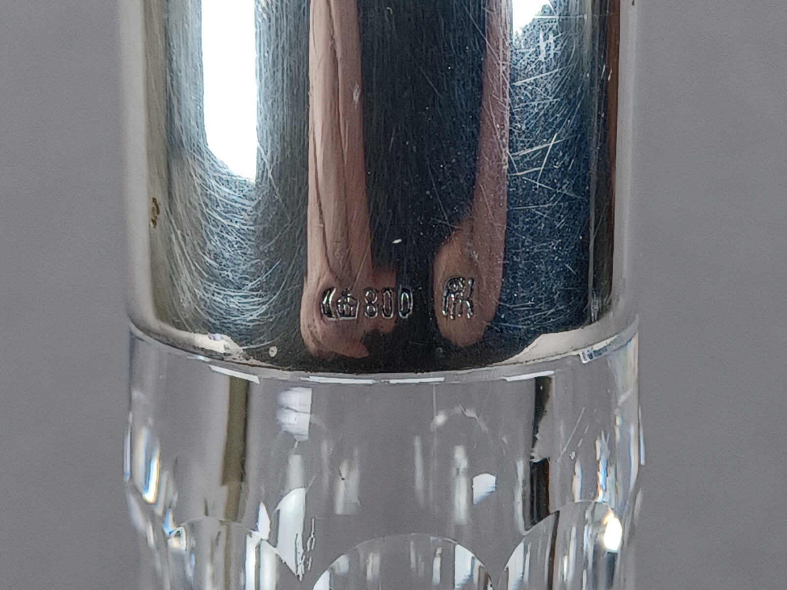 Adolf Kander Berlin 800 Silver & Brilliant Cut Glass Decanter C. 1888-1939 A