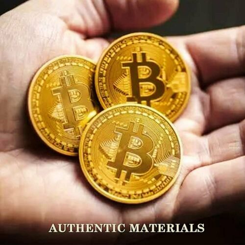 10Pcs Physical Bitcoin Coins Commemorative Gold Plated Bit Coin Collectible US