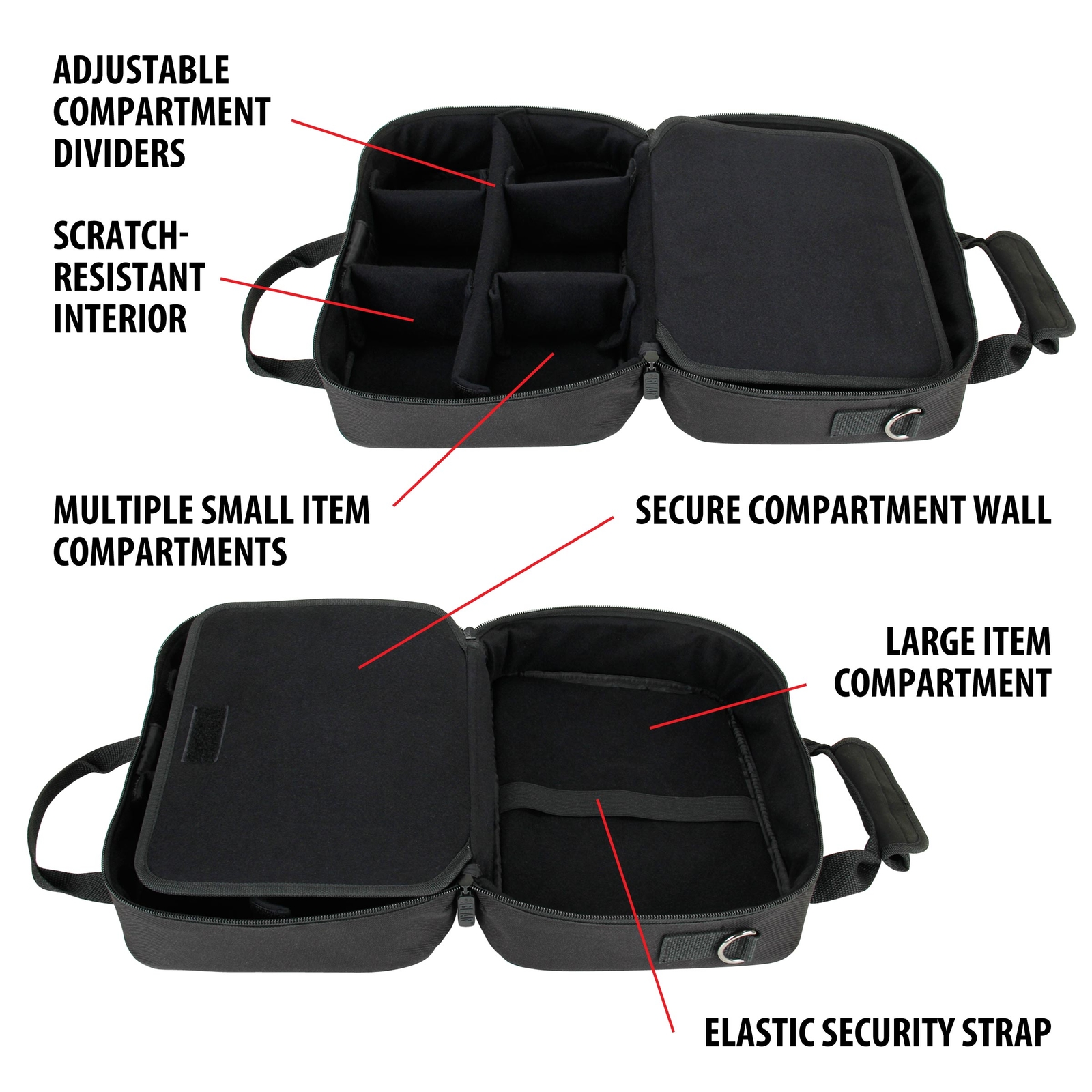 USA GEAR Travel Bag/Carrying Case for your CPAP w/ Customizable Interior Storage