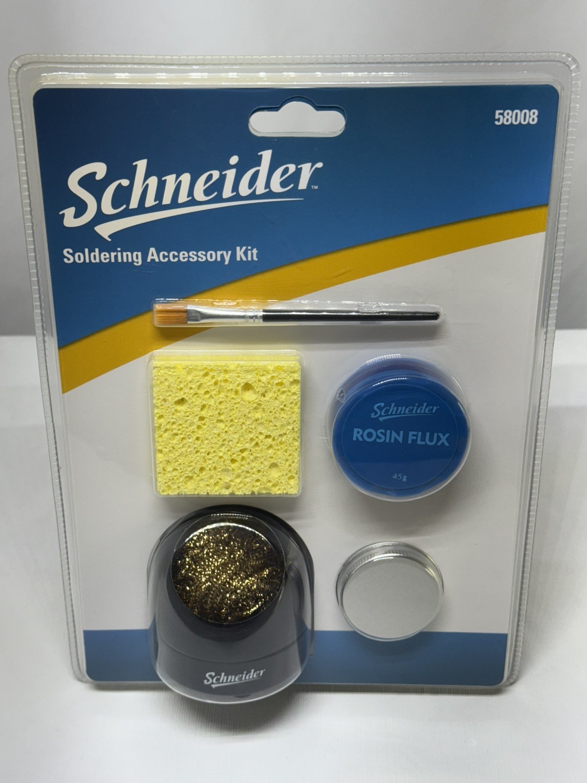 Schneider Soldering Accessory Kit: Paste/Tinner/Brush/Cleaner/Sponge/+ ~ #58008