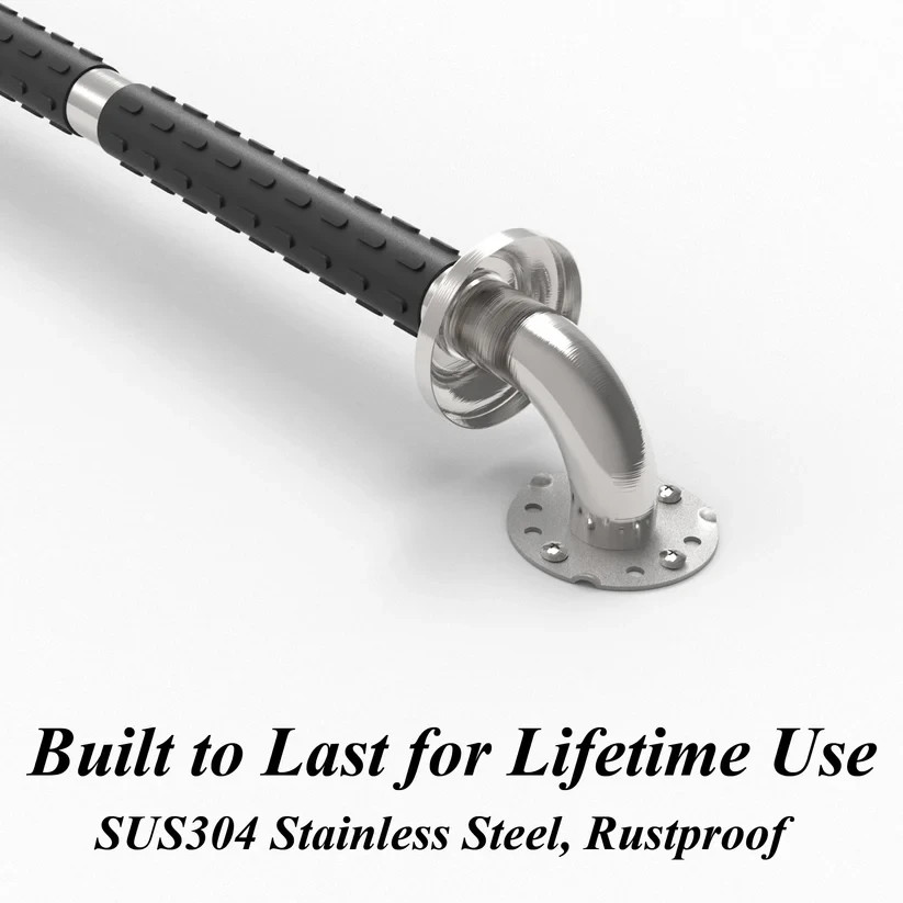 24 inches Bath Safety Grab Bar with Soft Anti-Slip Grips, ADA 500lbs Loading Cap