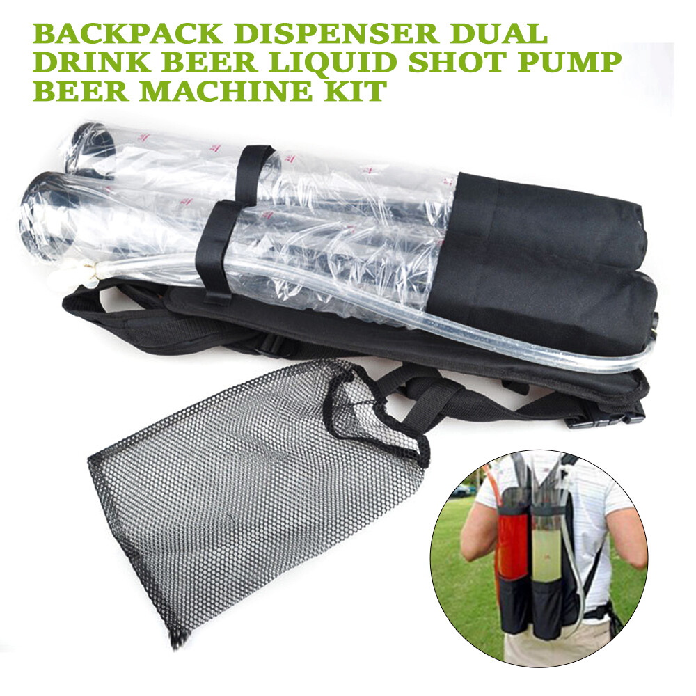 Double Tank Drink Beverage Dispenser Backpack Beer liquid Shot Pump Gun PUB