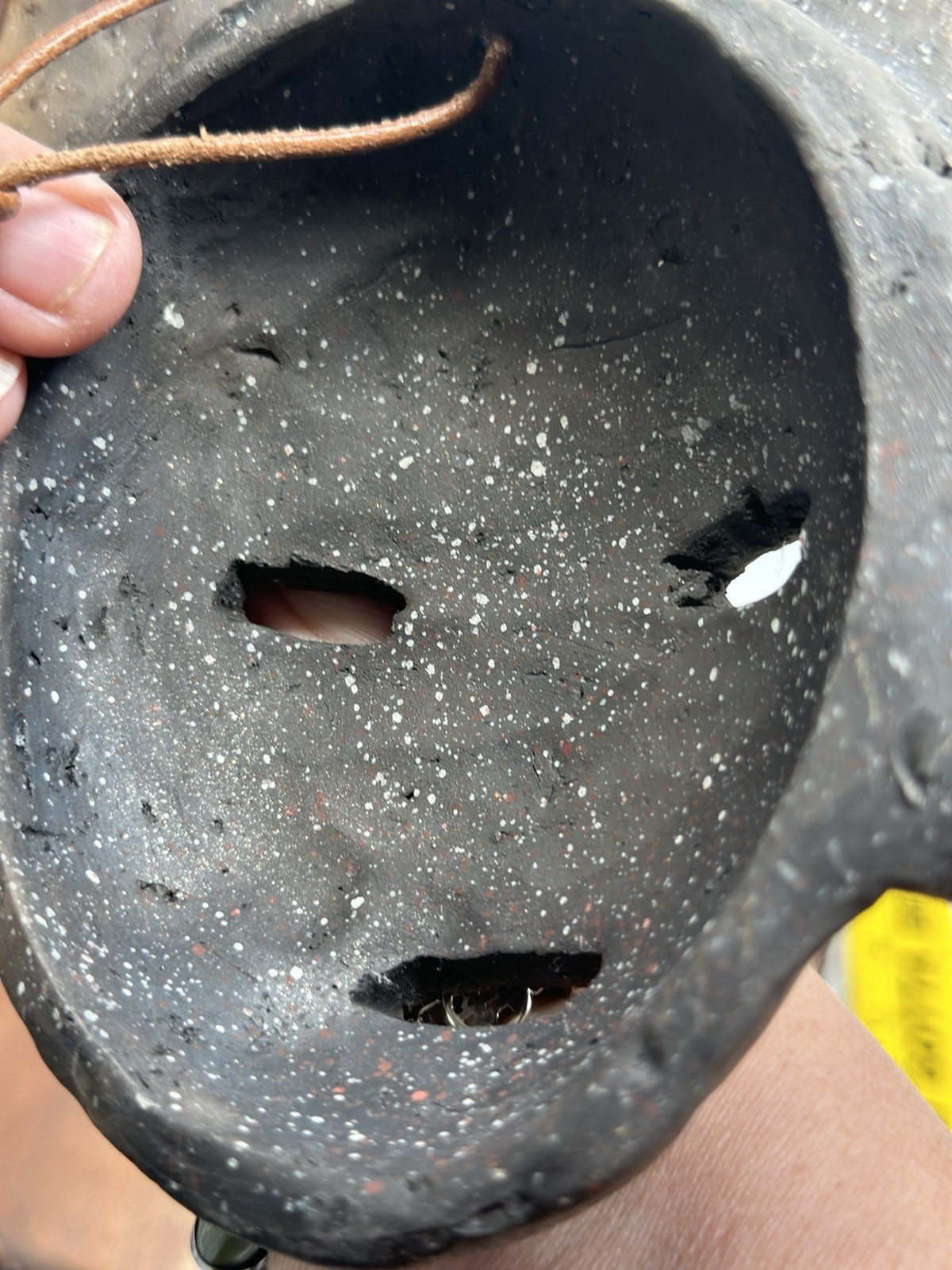 Vintage Stoneware Clay Aztec Folk Art Tribal Mayan Face Mask Wall Hanging