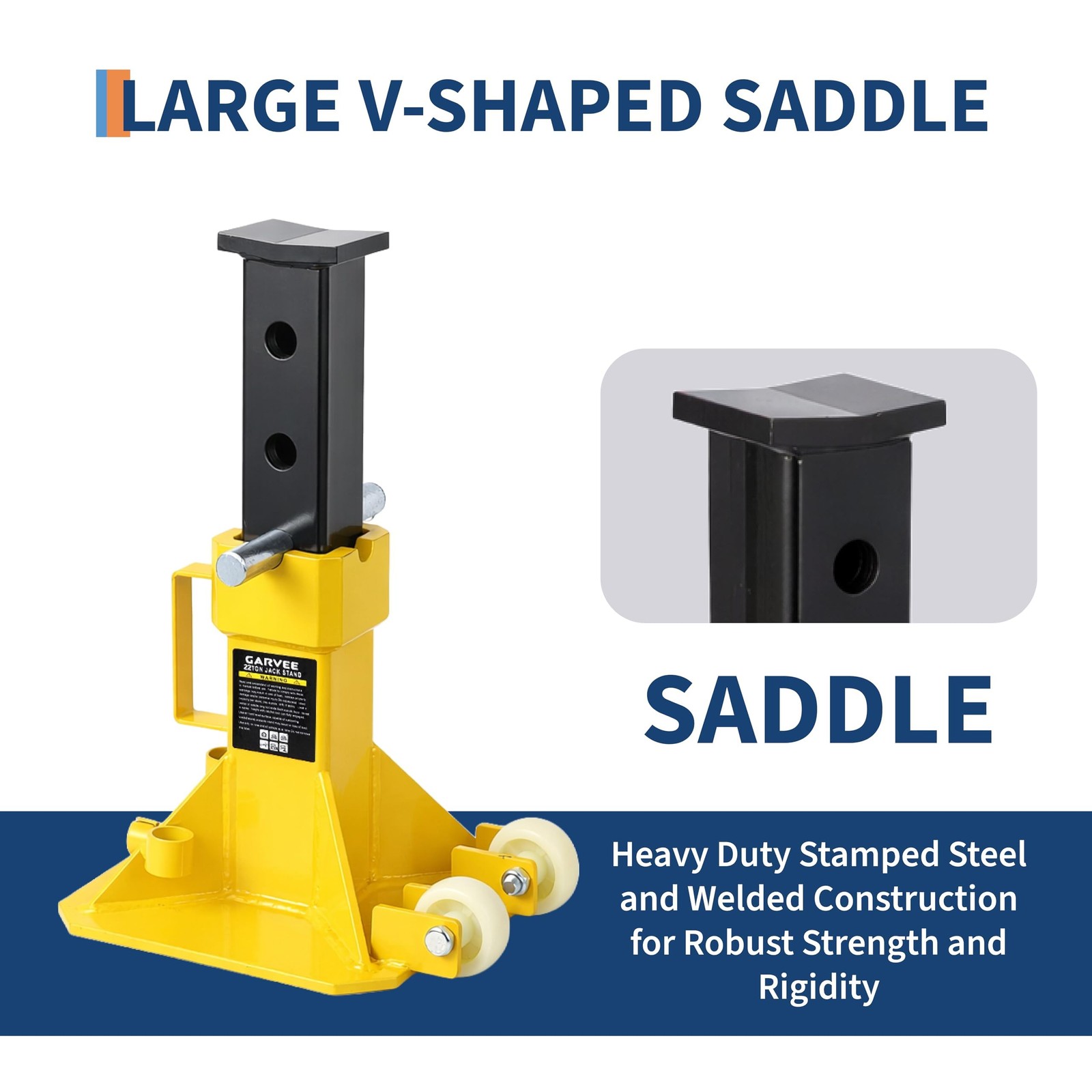 1 Pair 22 Ton Heavy Duty Car Jack Stand Pin Type Adjustable Height with Lock