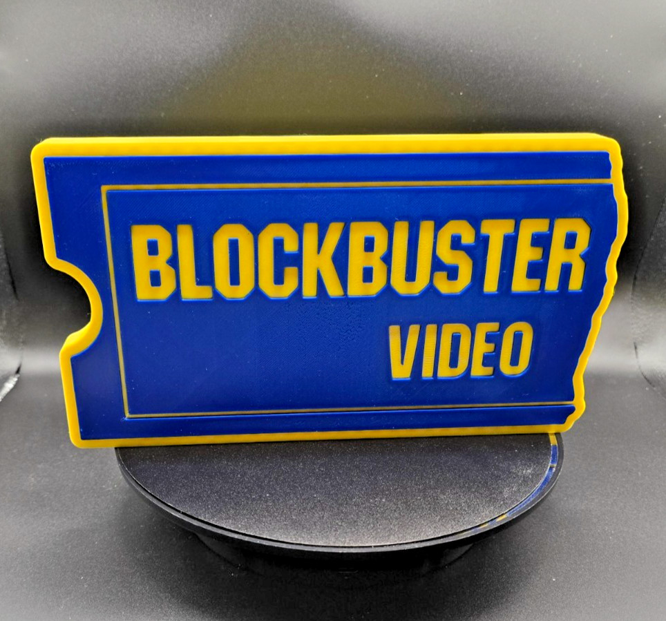 Blockbuster Logo Sign Display | 3D Wall Desk Shelf Art - FREE SHIPPING