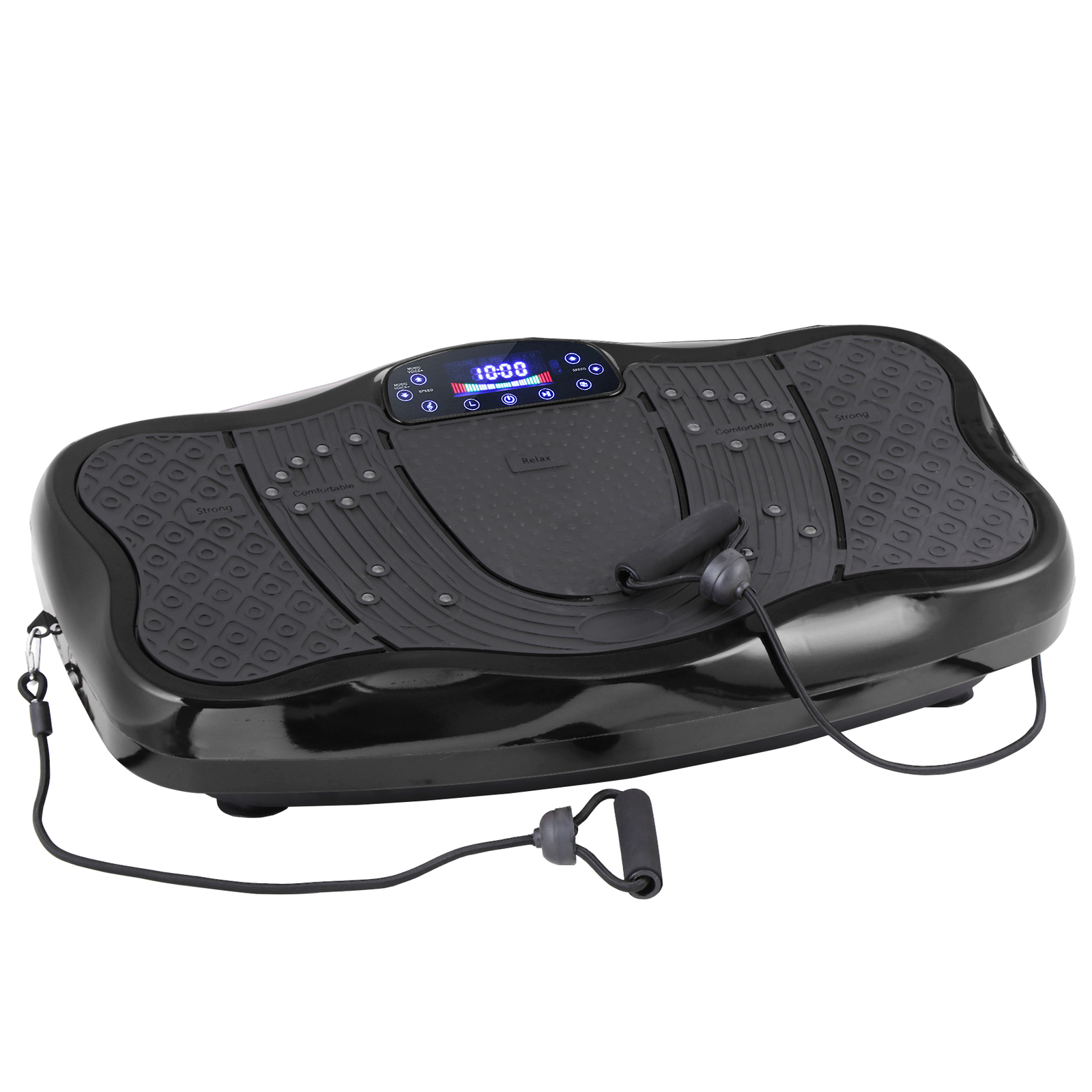 Vibration Plate Whole Body Vibration Platform Exercise Machine w/Bluetooth Black