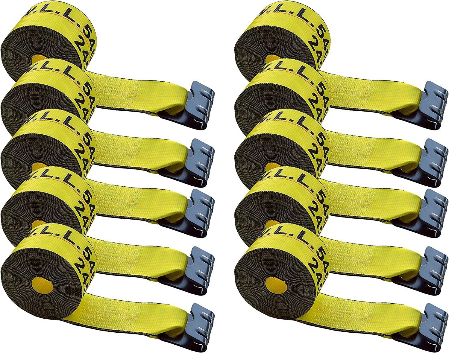 10 Pack 4" x 30' Winch Tie Down Strap w/Flat Hook for Flatbed Truck Trailer Farm