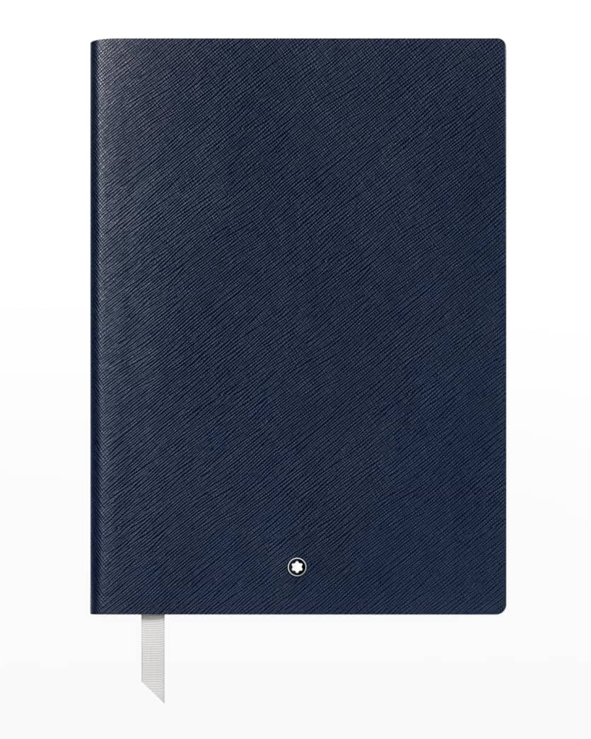 Montblanc Notebook #163 Indigo Blue Lined Silver Cut Notebook 129478