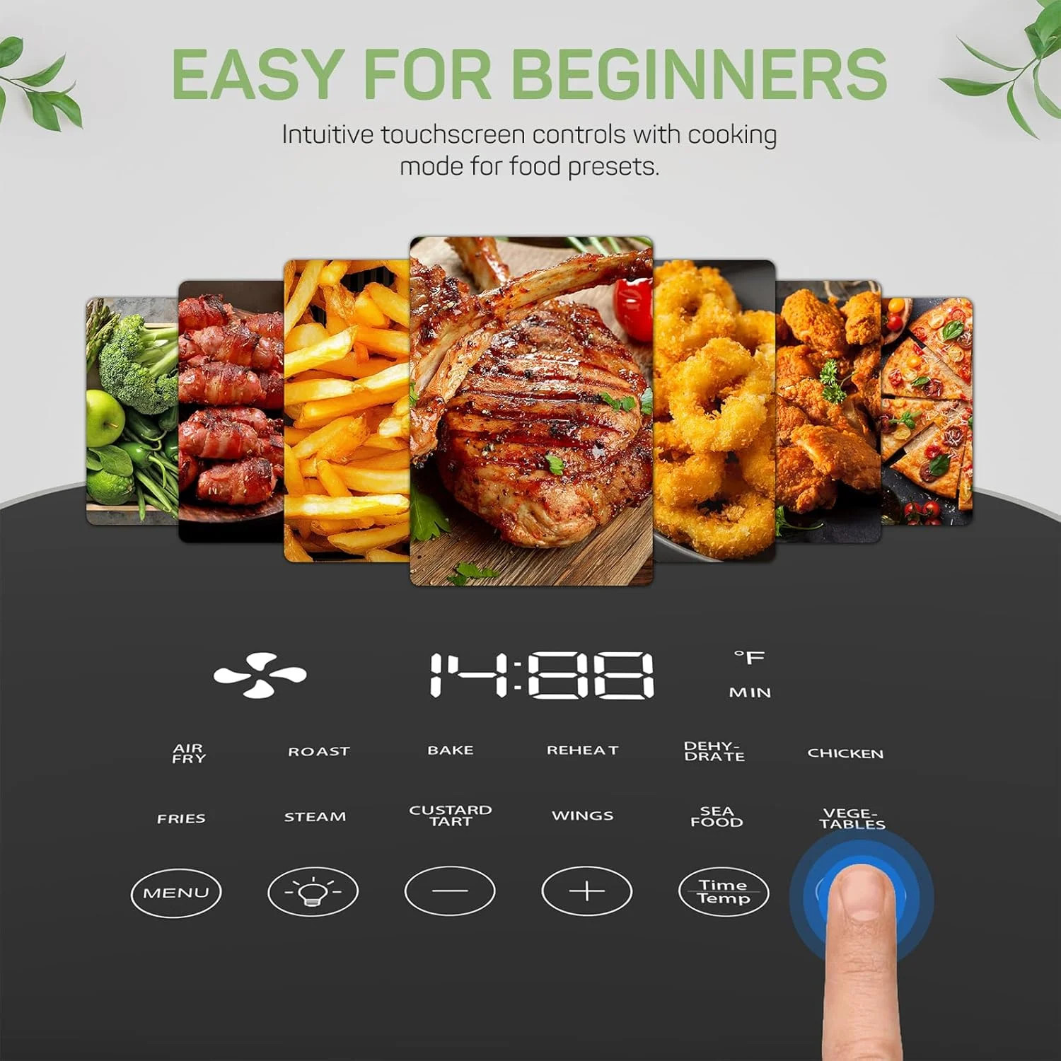 Air Fryer, 6-Quart Smart Air Fryer, 12-in-1 Functions - Air Fry, Roast, Reheat,