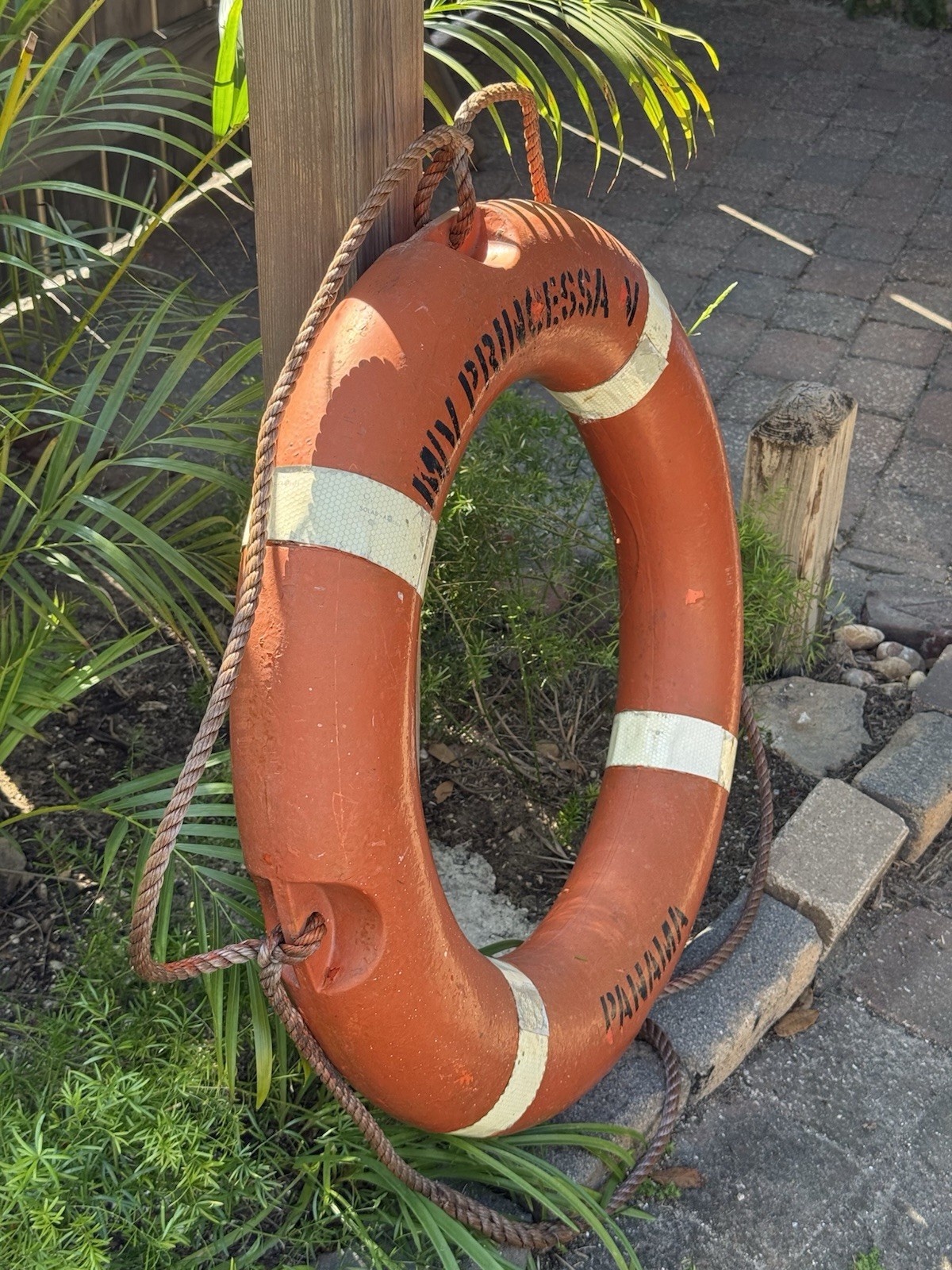 Vintage Boat Life Preserver Ring Buoy Nautical MV PRINCESSA V PANAMA 30"