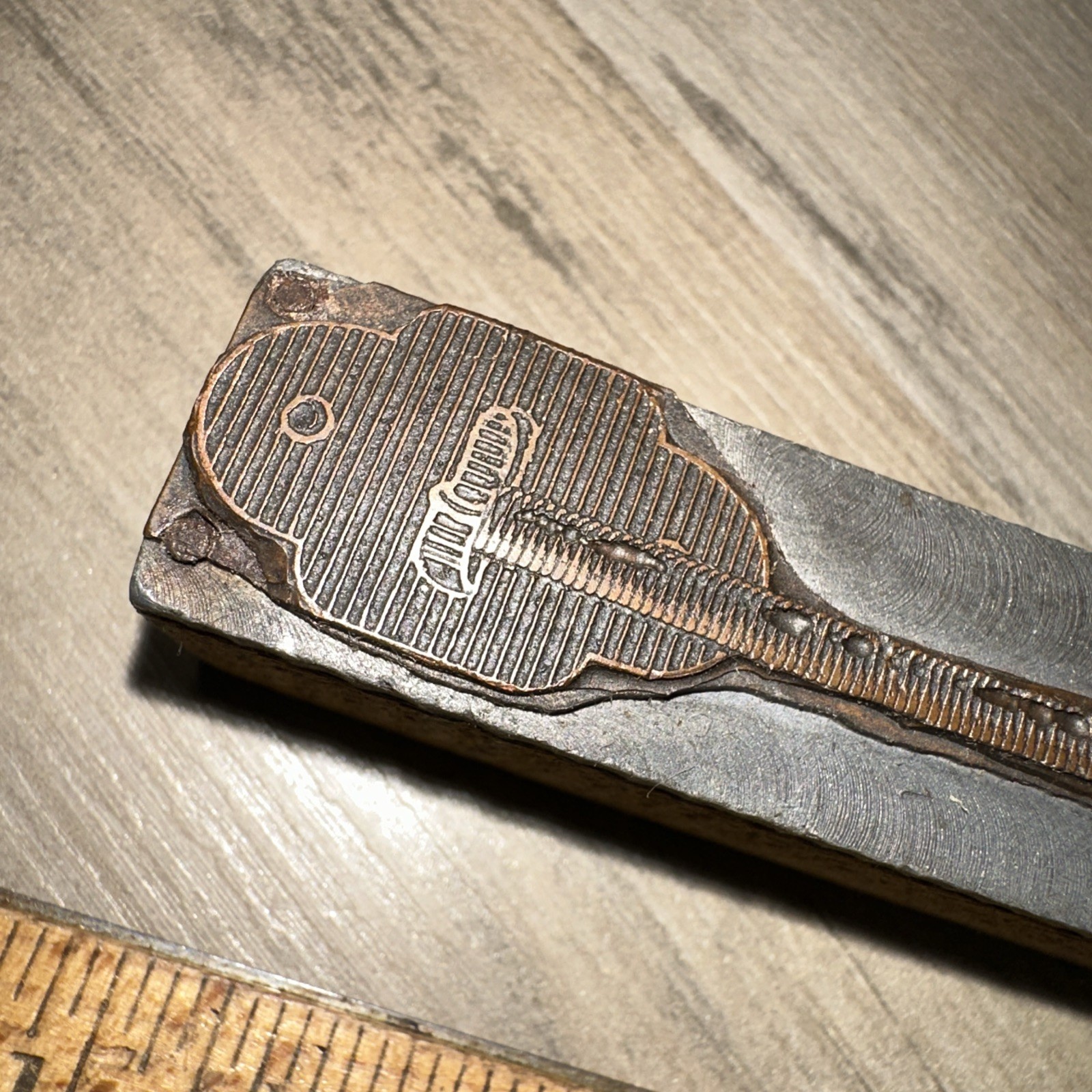 Printing Block “ Unknown Image? Clasp? “ Copper Face Block