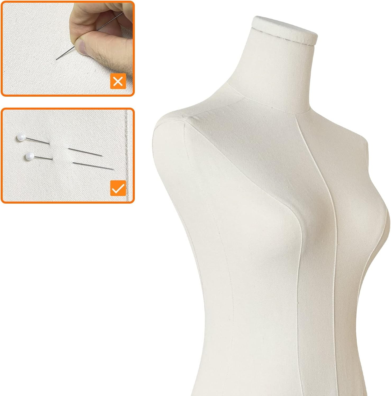 Female Mannequin Torso, Adjustable Dress Form 50"-70" with Metal Base