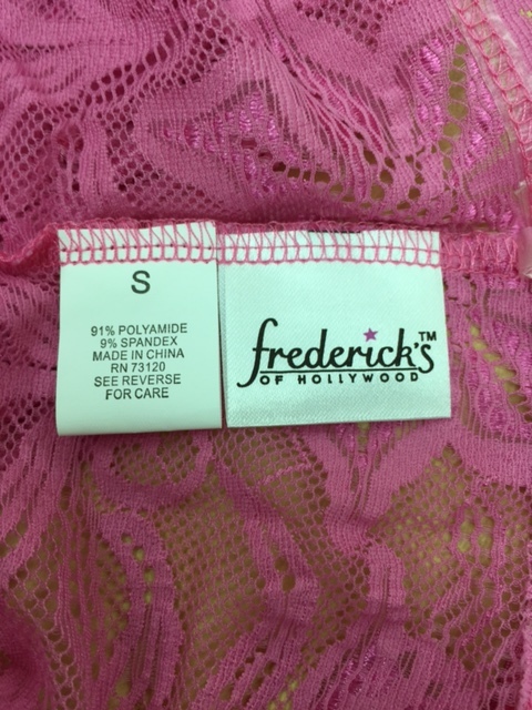 SMALL PINK Frederick's of Hollywood Lingerie STARLIGHT LACE CAMI BOY SHORT NIP
