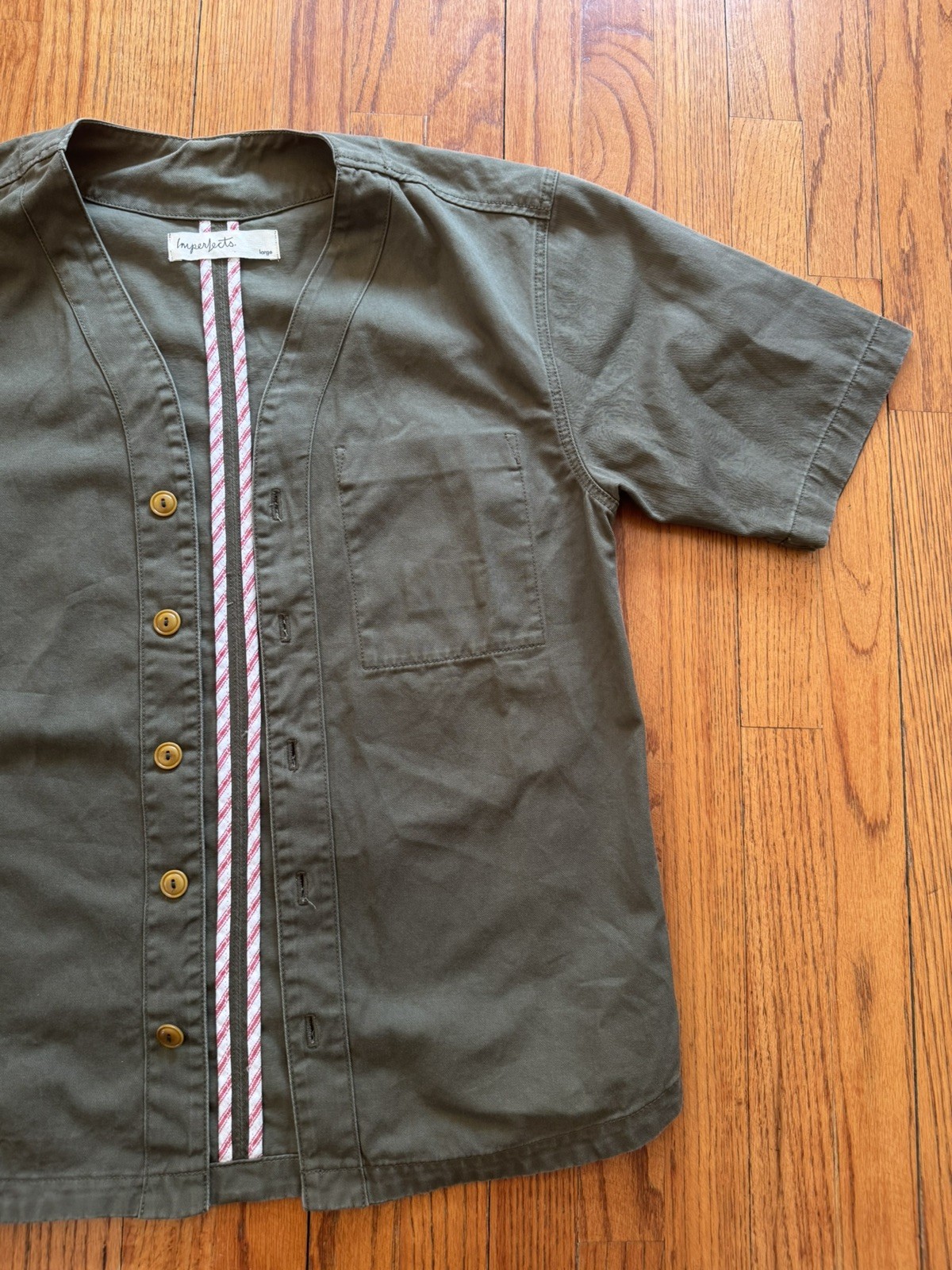 Imperfects Benny Jersey Short Sleeve Button Work Shirt L