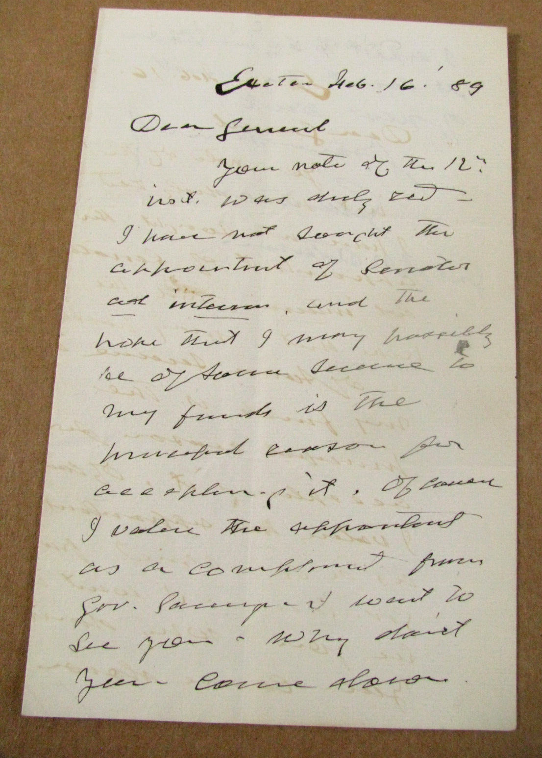 CIVIL WAR  GENERAL GENERAL GILMAN MARSTON LETTER TO NEW HAMPSHIRE COMRADE