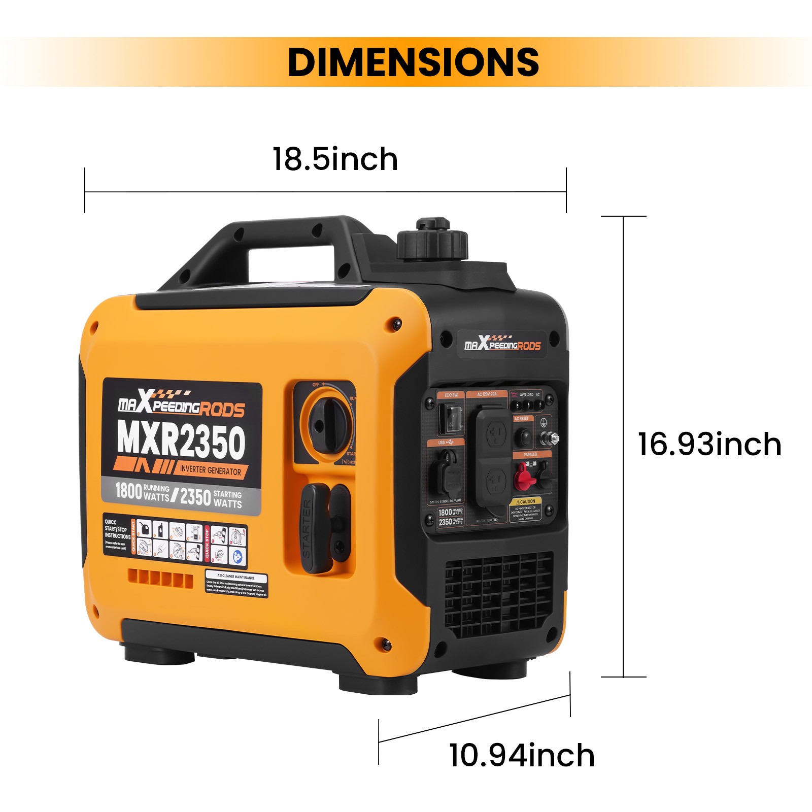 2350W Gasoline Inverter Generator 15kg Portable Eco Quiet For Outdoor Camping