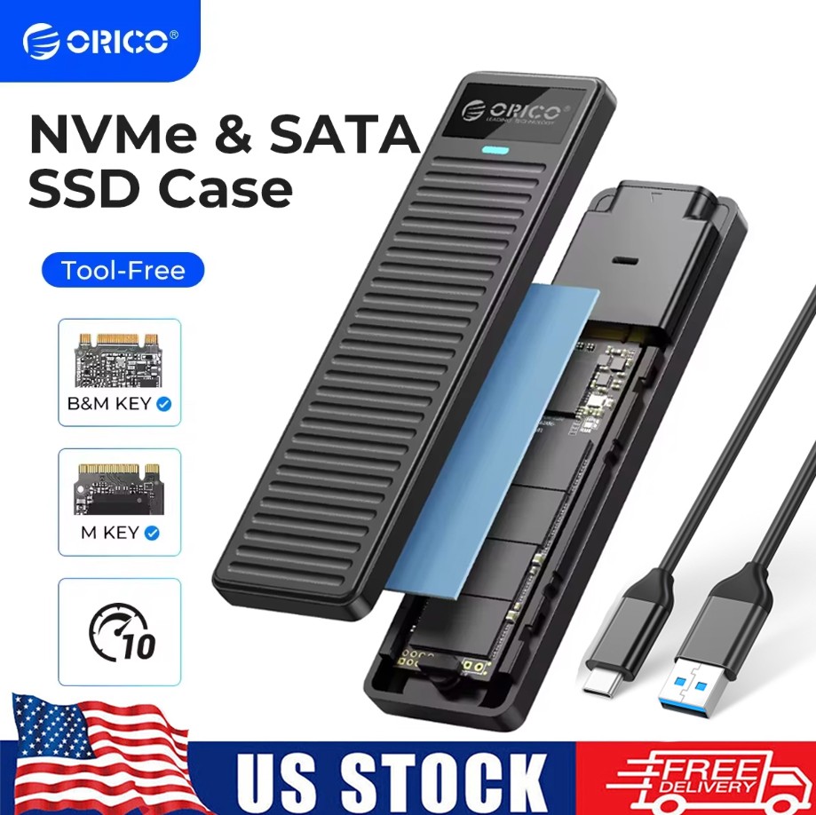 ORICO M.2 NVMe SSD Enclosure 10Gbps USB3.2 Gen 2 M2 SSD Box Support UASP  4TB