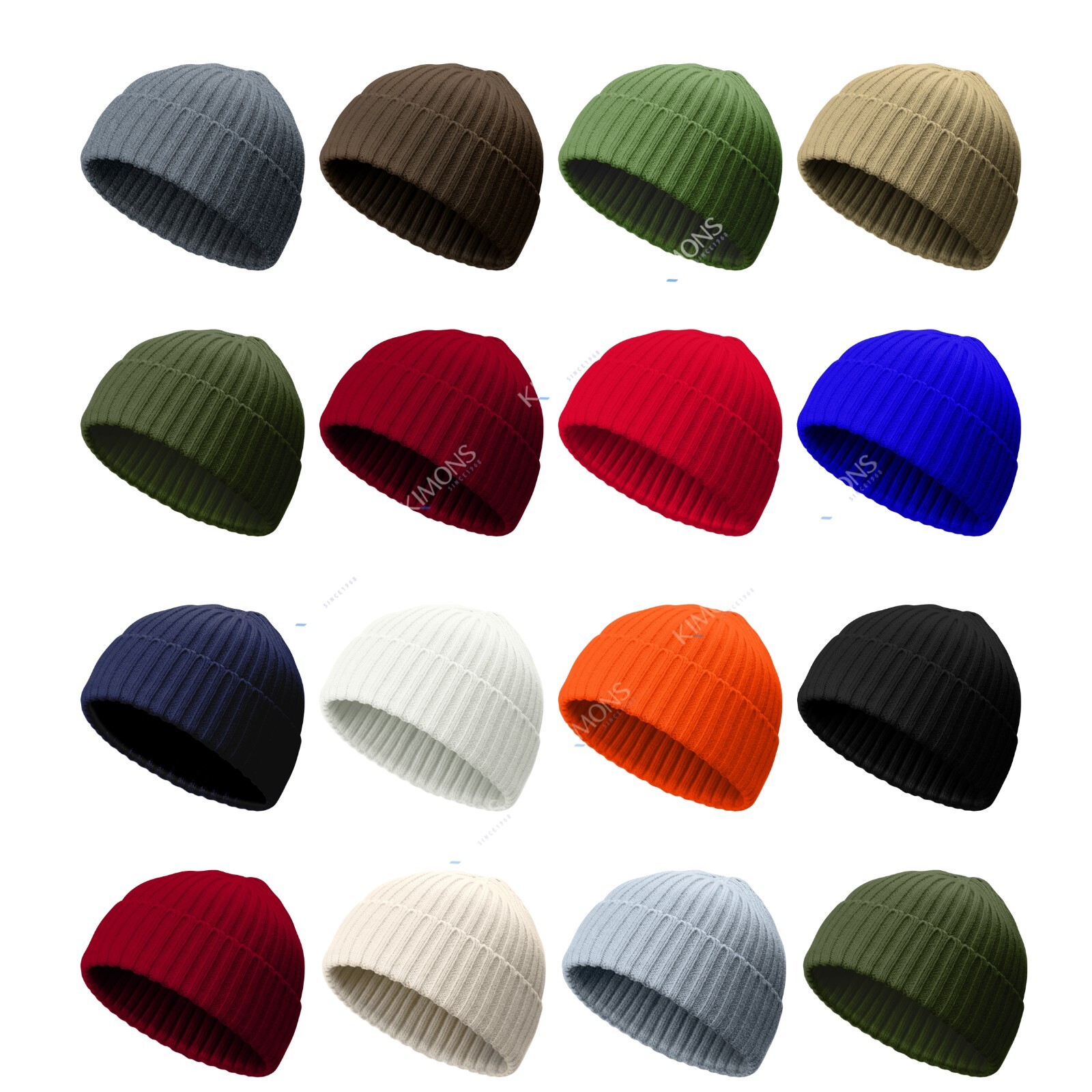 Mini Short Fisherman Beanie Hat Ribbed Docker Winter Warm Knitted Skull Cap cuff