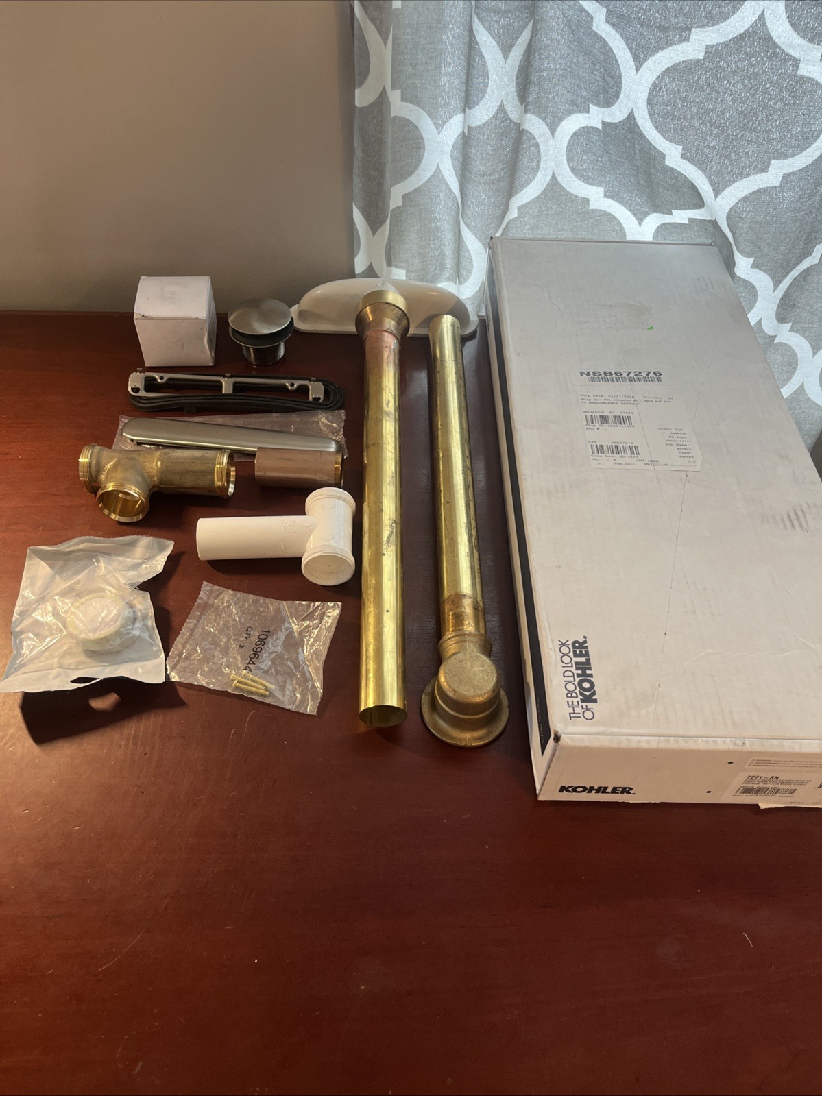 Kohler Clearflo 7271-BN Tub Drain Kit Slotted Brass Overflow Brushed Nickel READ