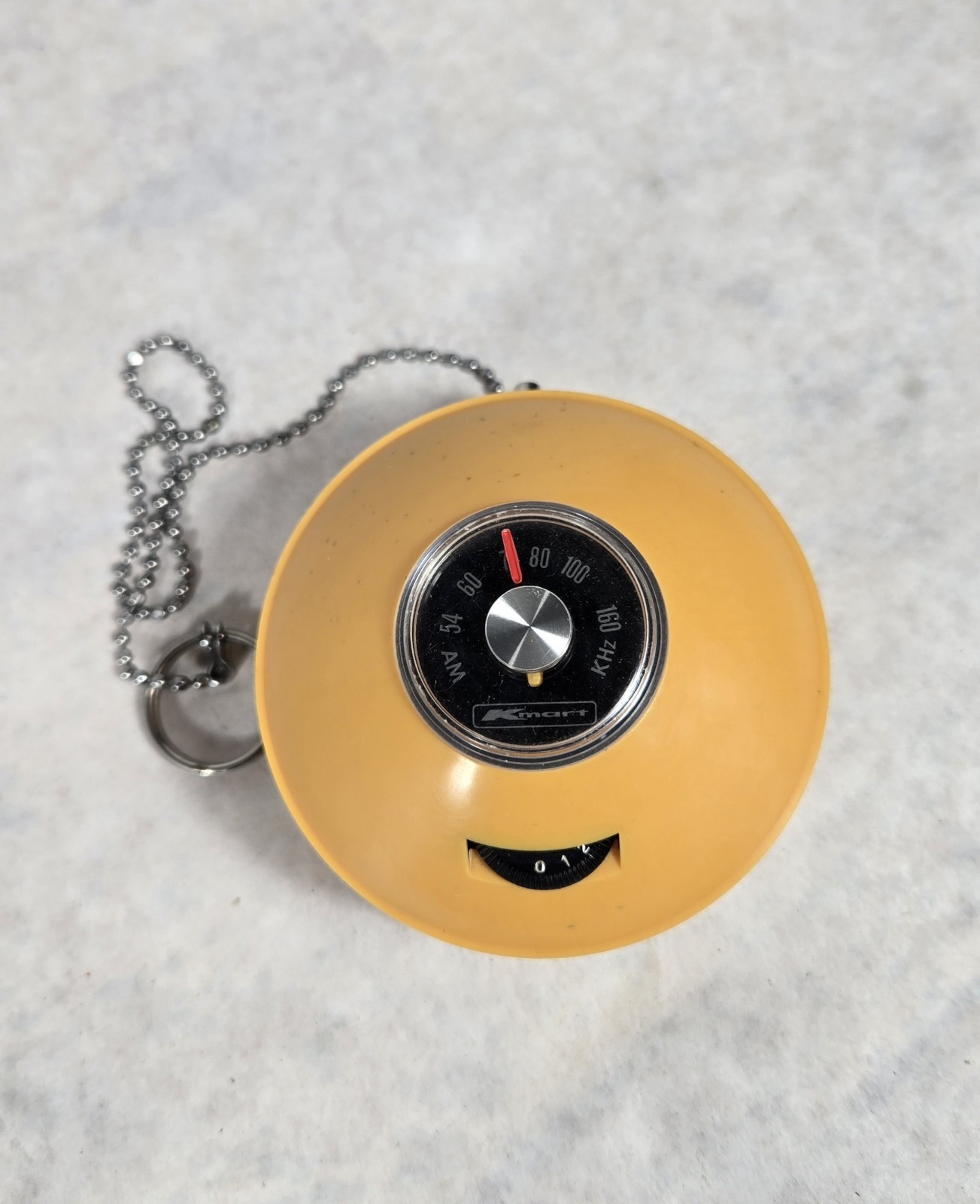 RARE Vintage Kmart Realtone Radio 31-13 Yellow Space Capsule 1970's WORKS