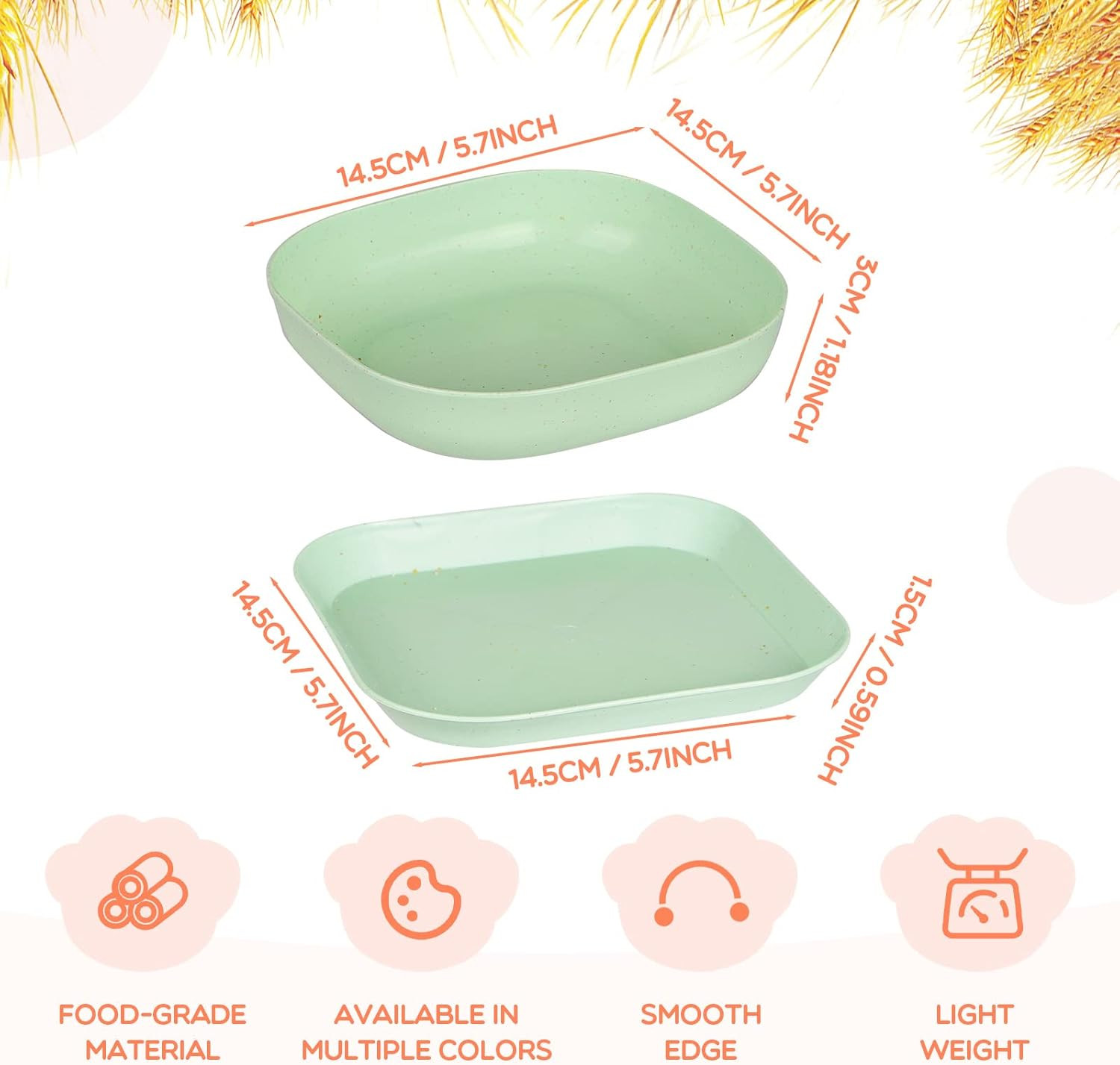 8 Pieces Cat Food Bowl Set, 6 inch Wide Shallow Cat Bowl for Relief Whisker Fati