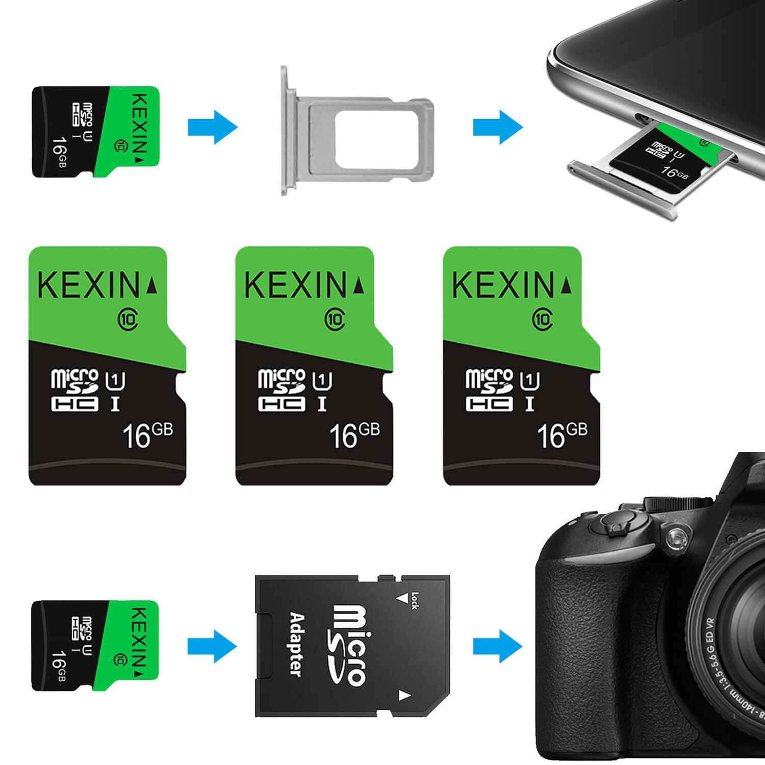 32GB LOT Micro SD Card SDHC Class 10 Memory Card TF Card&Adapter For Camera