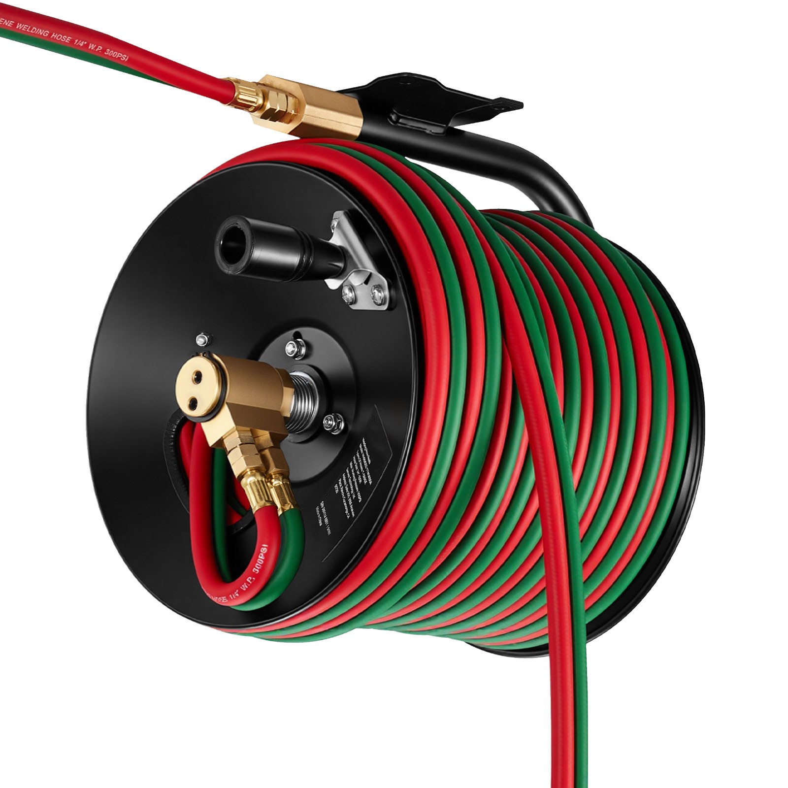 Uimoso Retractable Hand Crank Welding Hose Reel with 1/4" x 100FT Hose