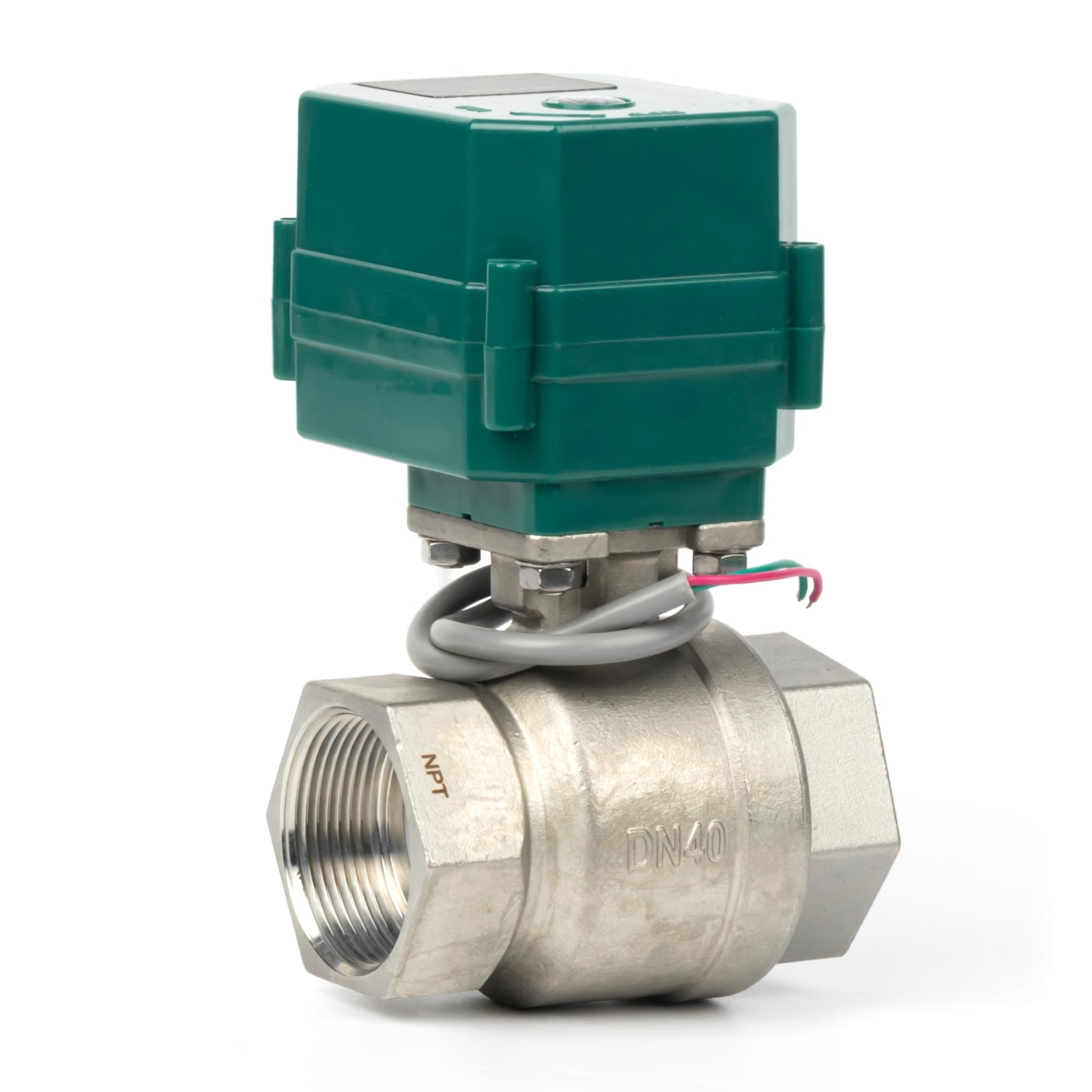 U.S. Solid Motorized Ball Valve 1-1/2 inch Stainless Steel 9-24V AC/DC