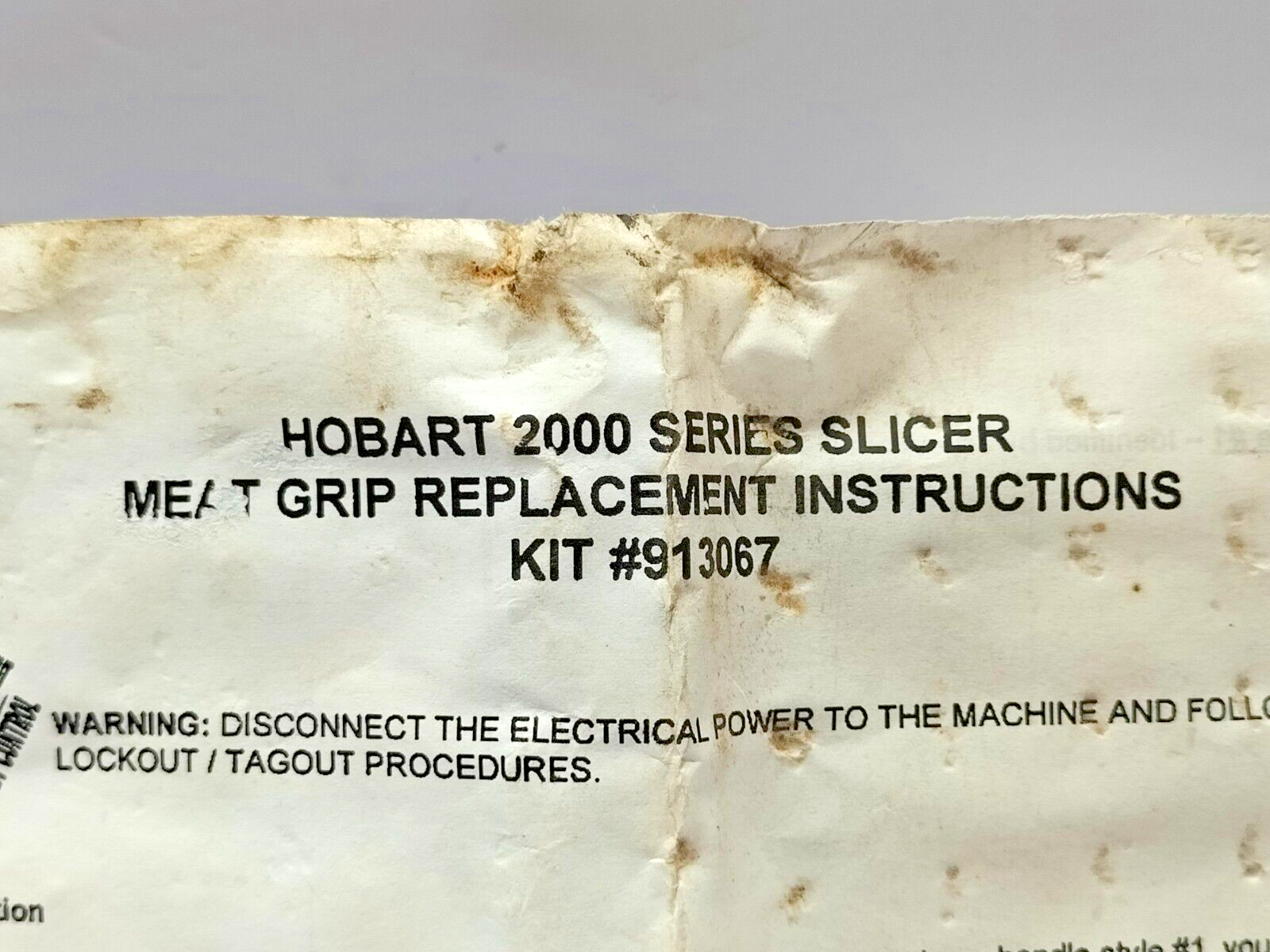 Hobart 2000 Series Slicer Meat Grip Kit #913067