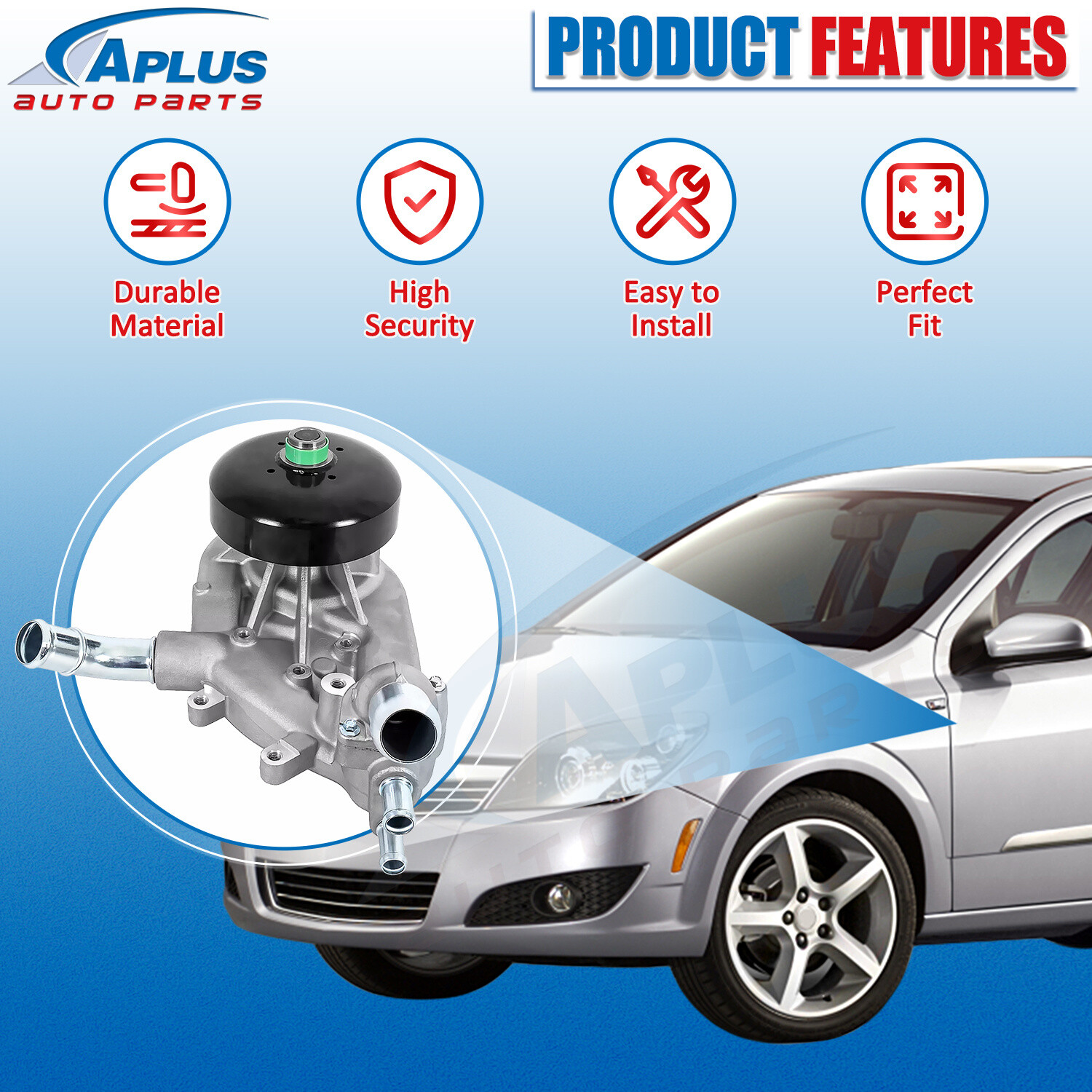 Engine Water Pump w/Thermostat for Chevy Silverado 1500 Tahoe GMC Sierra 1500