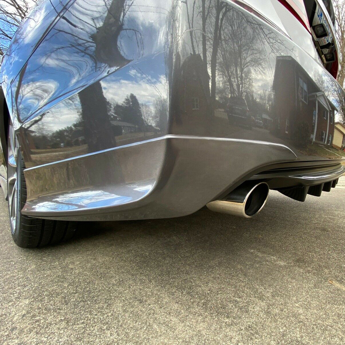 HECASA For 2013-15 Honda Accord 4-DR HFP-Style Black Rear Bumper Spoiler Lip 2pc