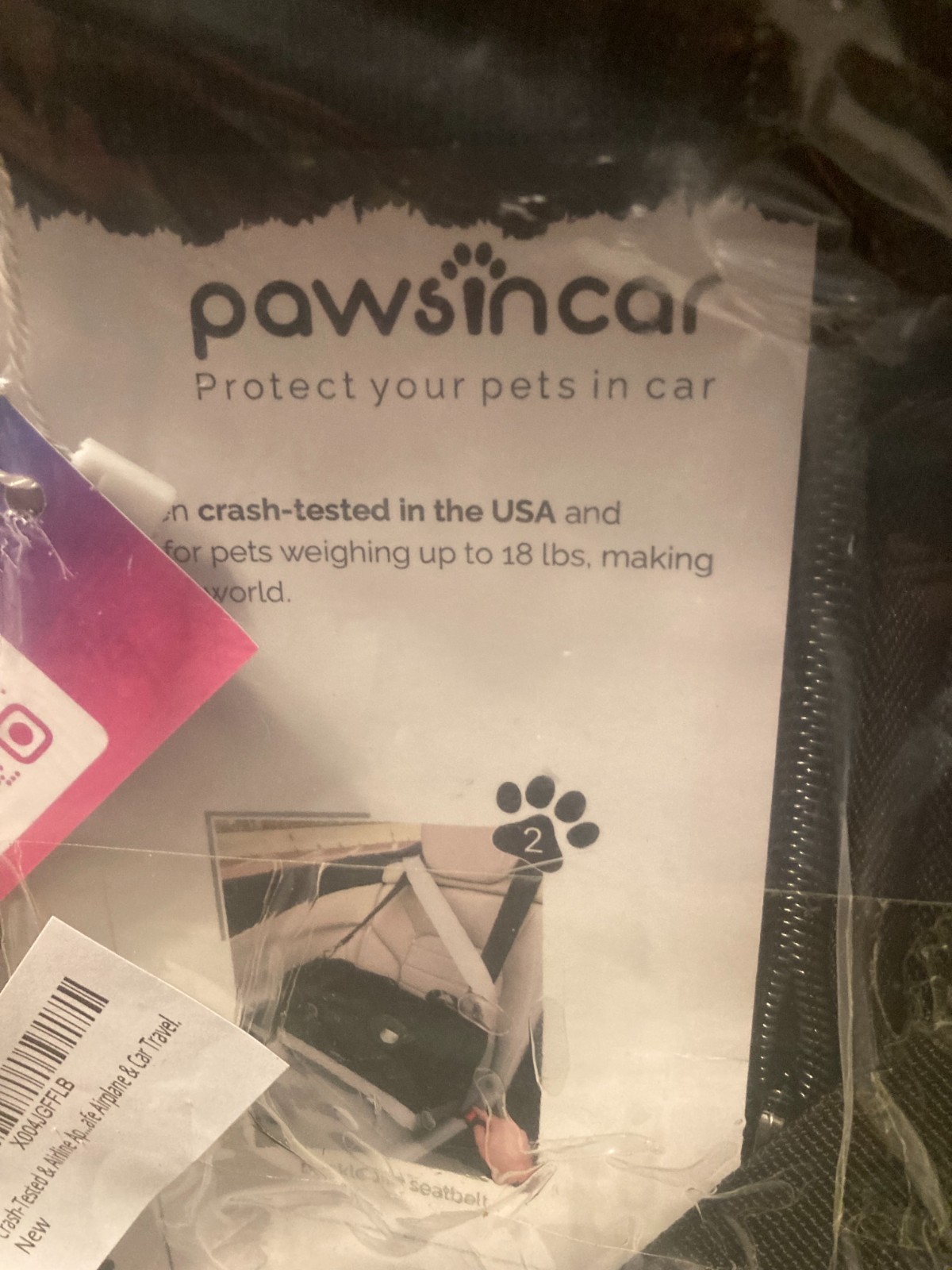 NEW Pawsincar Black Expandable Pet Carrier Airline Approved Crash Tested