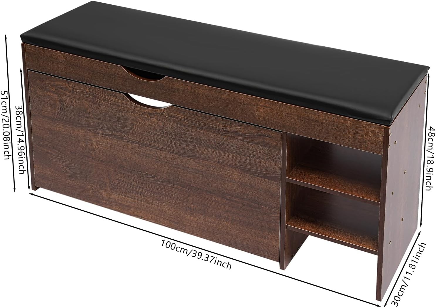 Entrance Shoe Bench 39.37" Shoe Storage Bench with Seat Free Standing Shoe Bench