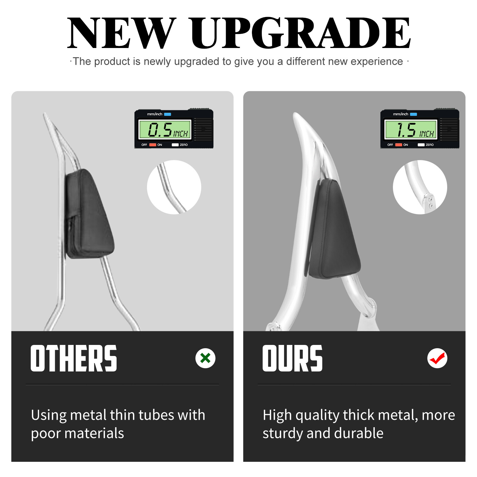 Chrome Detachable Backrest Sissy Bar For Harley Touring Road Electra Glide 97-08