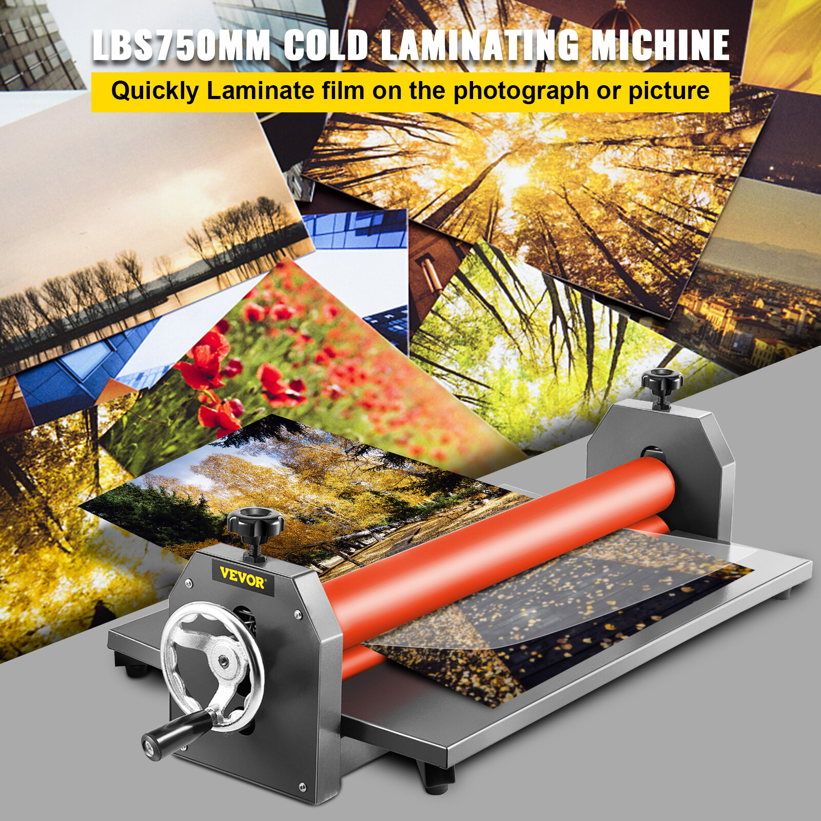 VEVOR 29.5" 750mm Manual Laminator Cold Roll Laminating Machine Vinyl Photo Film