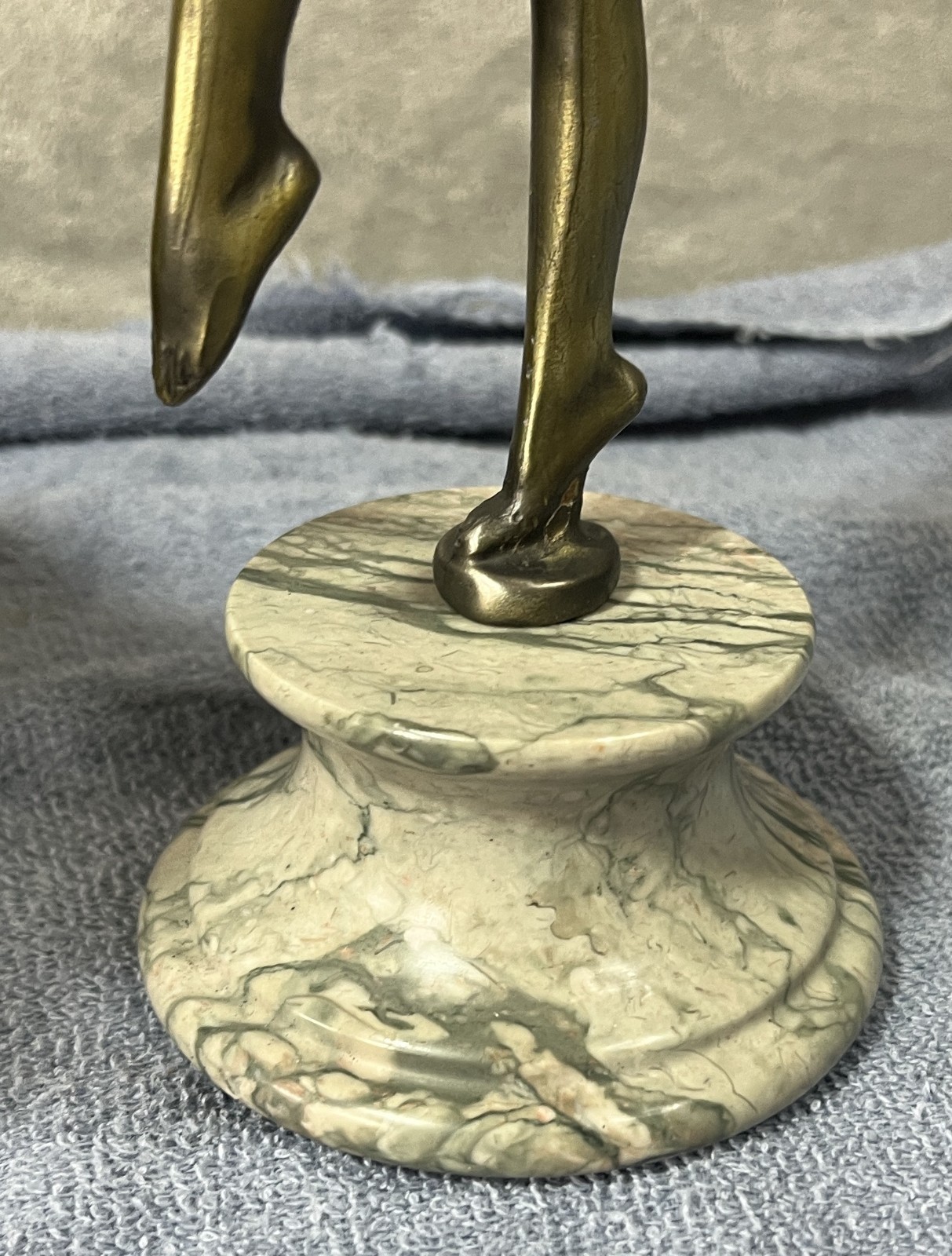 Art Deco Bronze Sculpture Statue Figurine - Hoop Girl Dancer - Marble Base