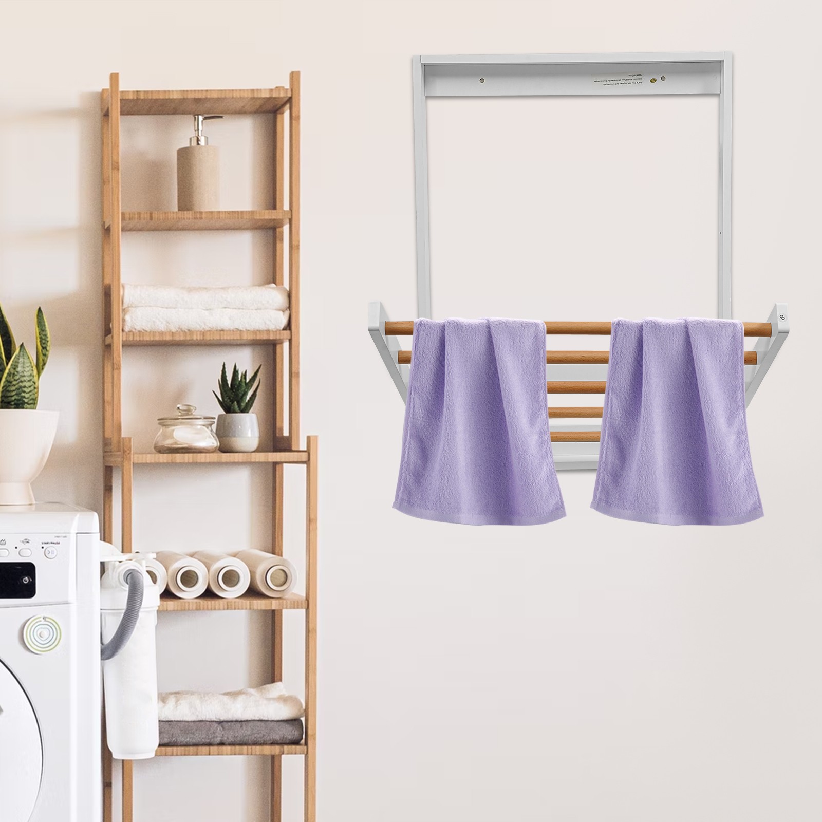 Wall Mounted Clothes Drying Rack, Indoor Folding Clothes Drying Rack for Laundry