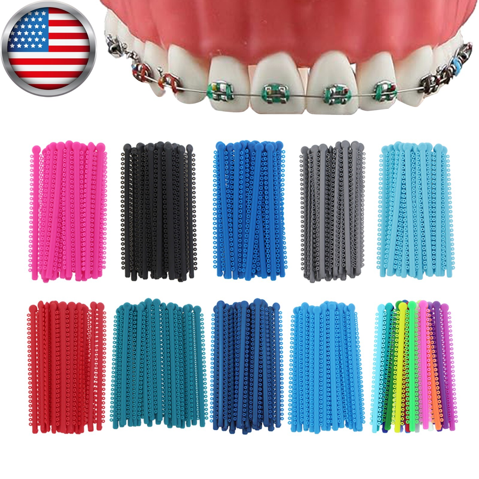 1000 Orthodontic Ligature Ties Elastic Rubber Band Ligadura Ortodoncia Bracket