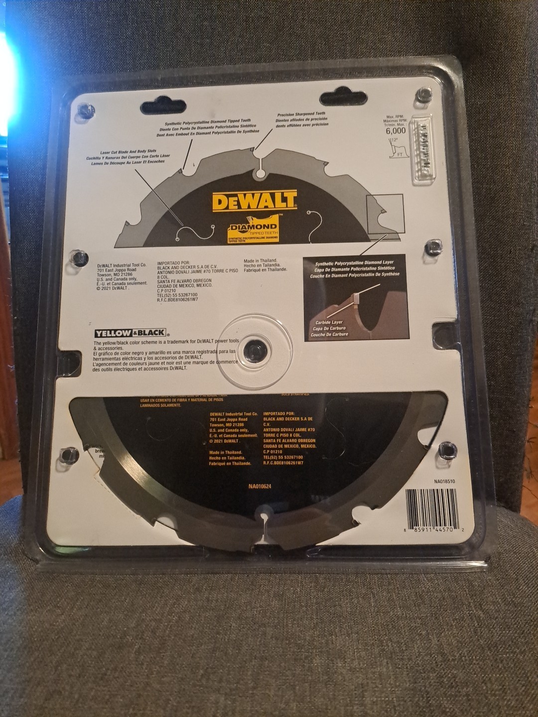 Dewalt DWA31012PCD 10” 12T Laminate Prefinished Flooring & Fiber Cement Blade
