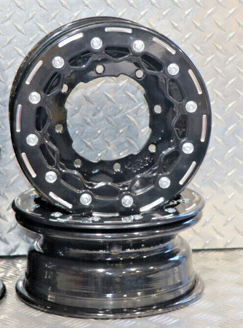 HONDA YAMAHA BANSHEE RAPTOR YFZ TRX BEADLOCKS ATV FRONT REAR BLACK BLACK