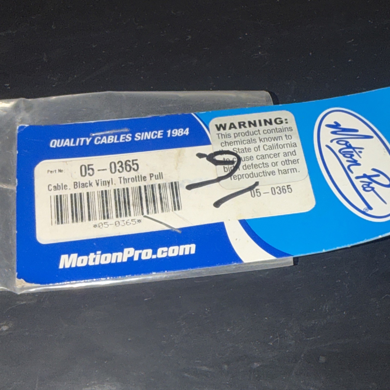 Motion Pro Pull Throttle Cable Black #05-0365 for Yamaha V-Star 1300