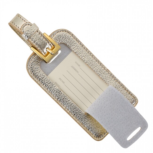 Lot of 116 Round Leather Luggage Tags w Buckle with ID Window